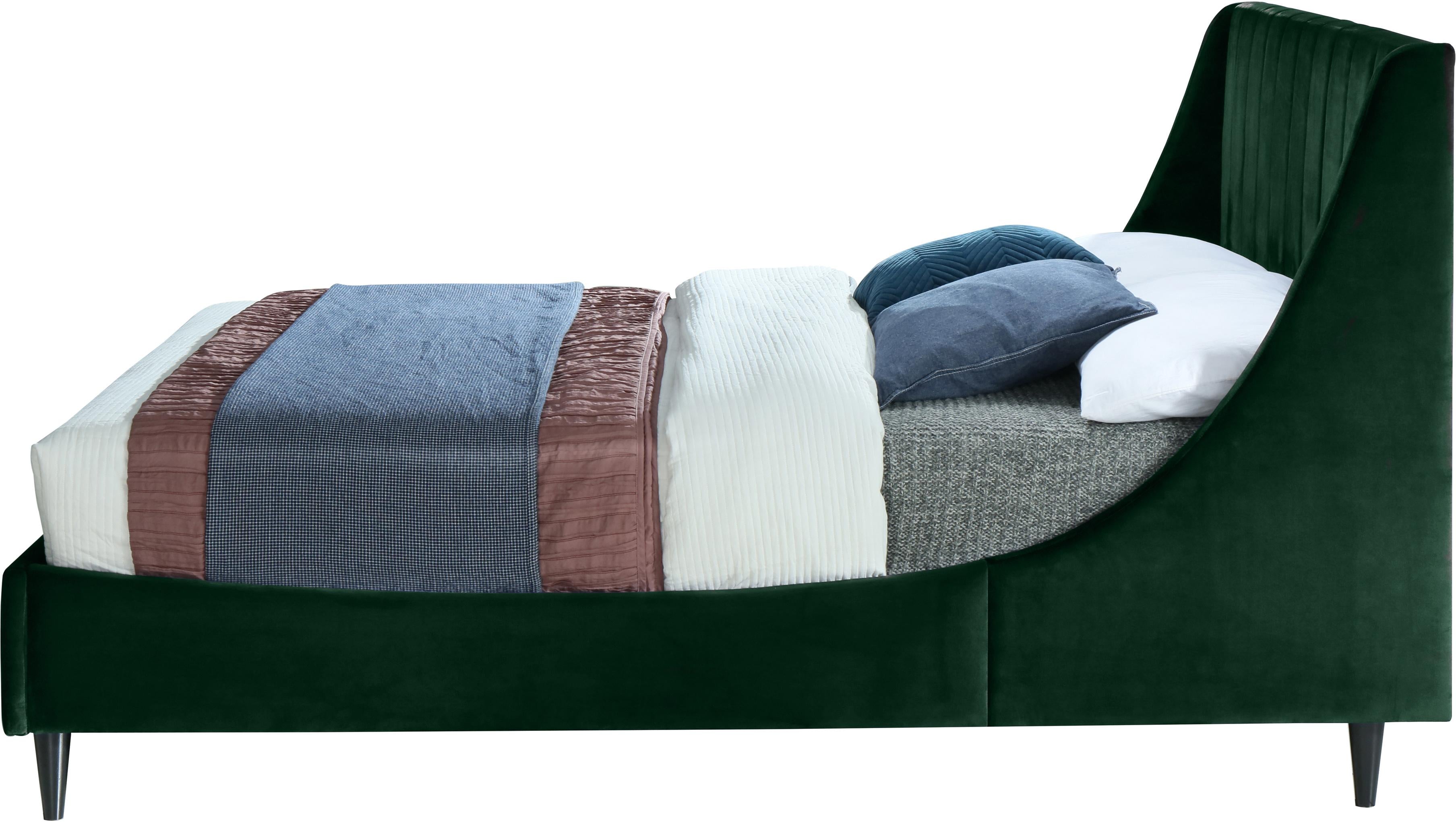 Eva Green Velvet Full Bed - Luxury Home Furniture (MI)