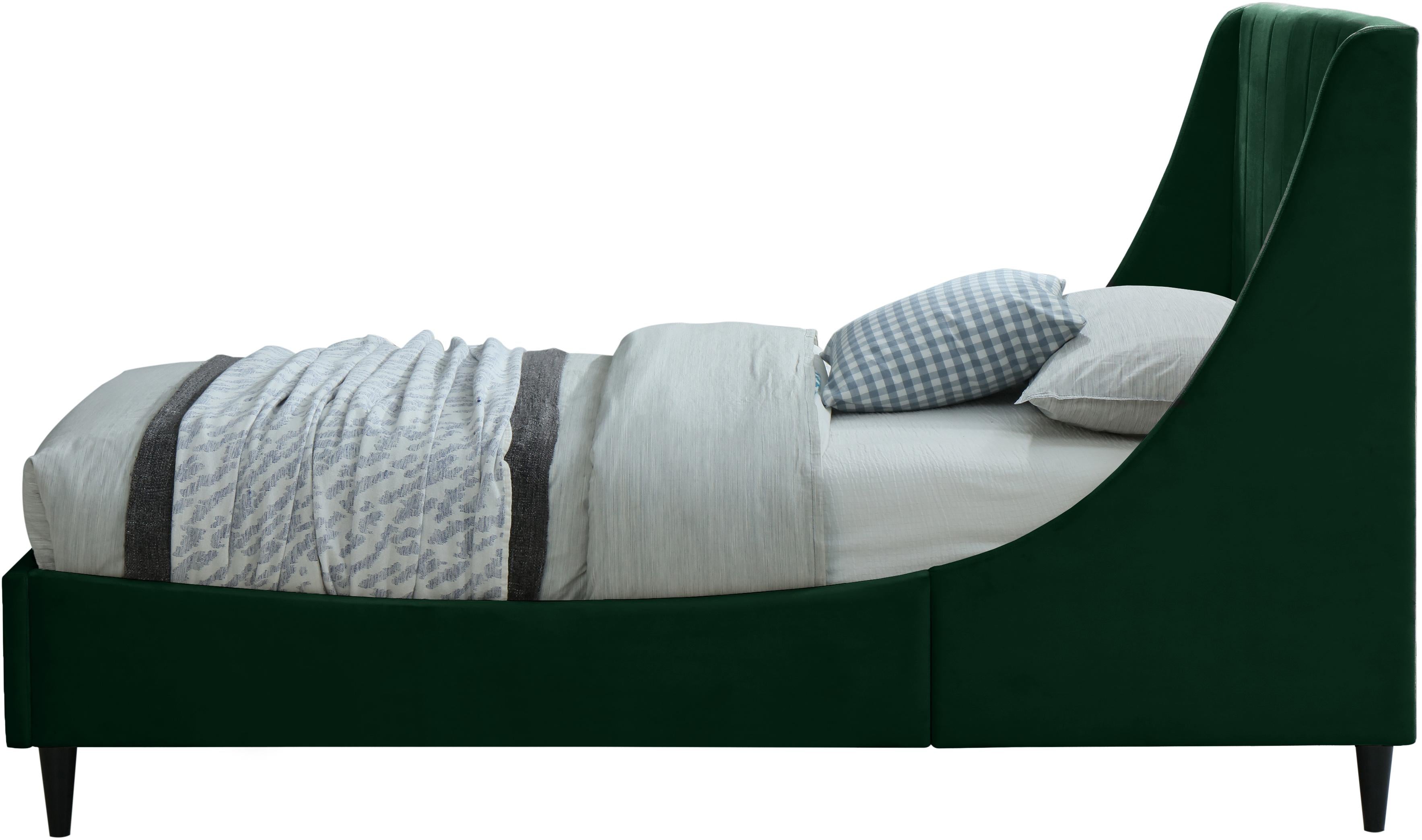 Eva Green Velvet Twin Bed - Luxury Home Furniture (MI)