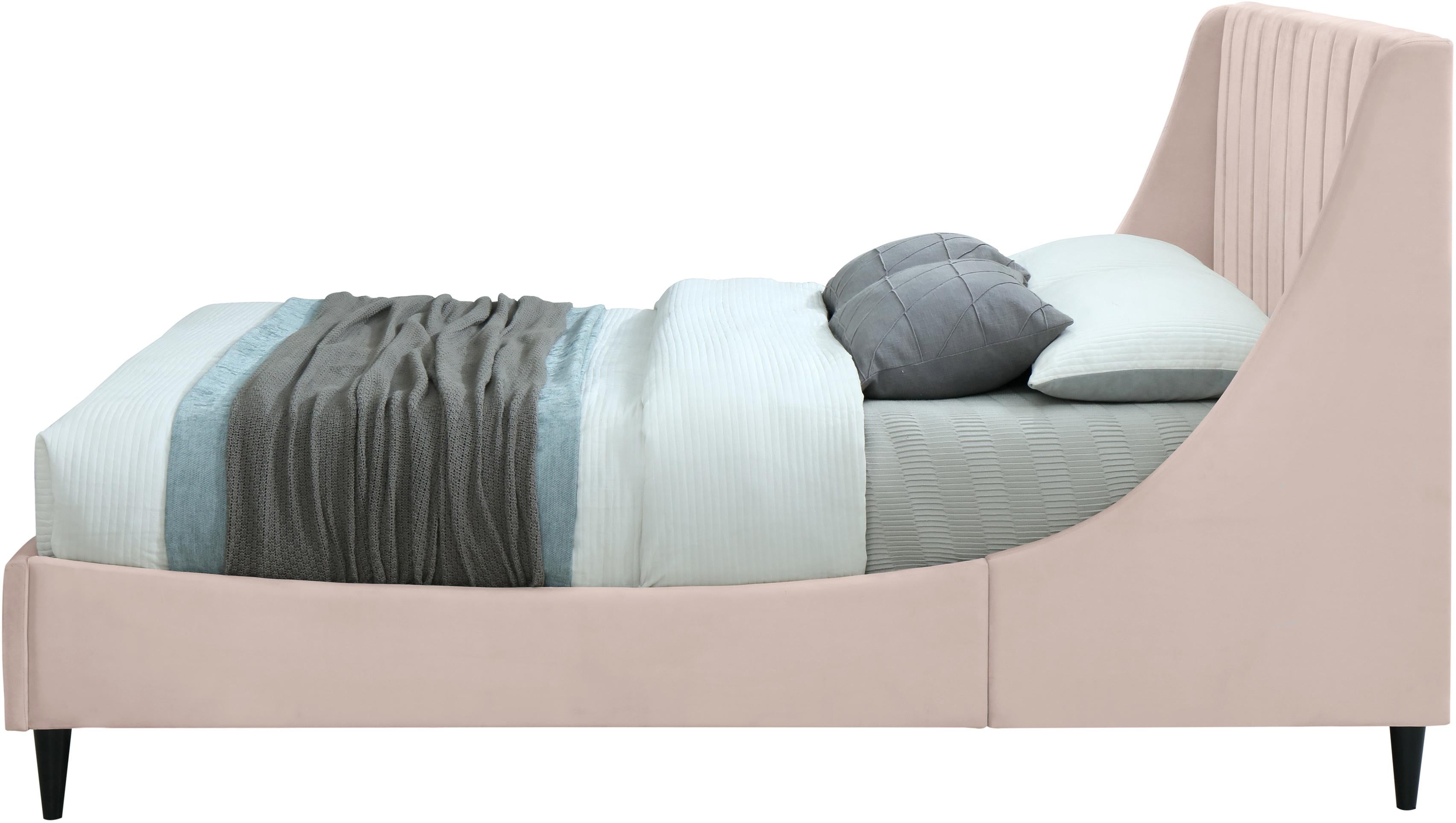 Eva Pink Velvet Queen Bed - Luxury Home Furniture (MI)