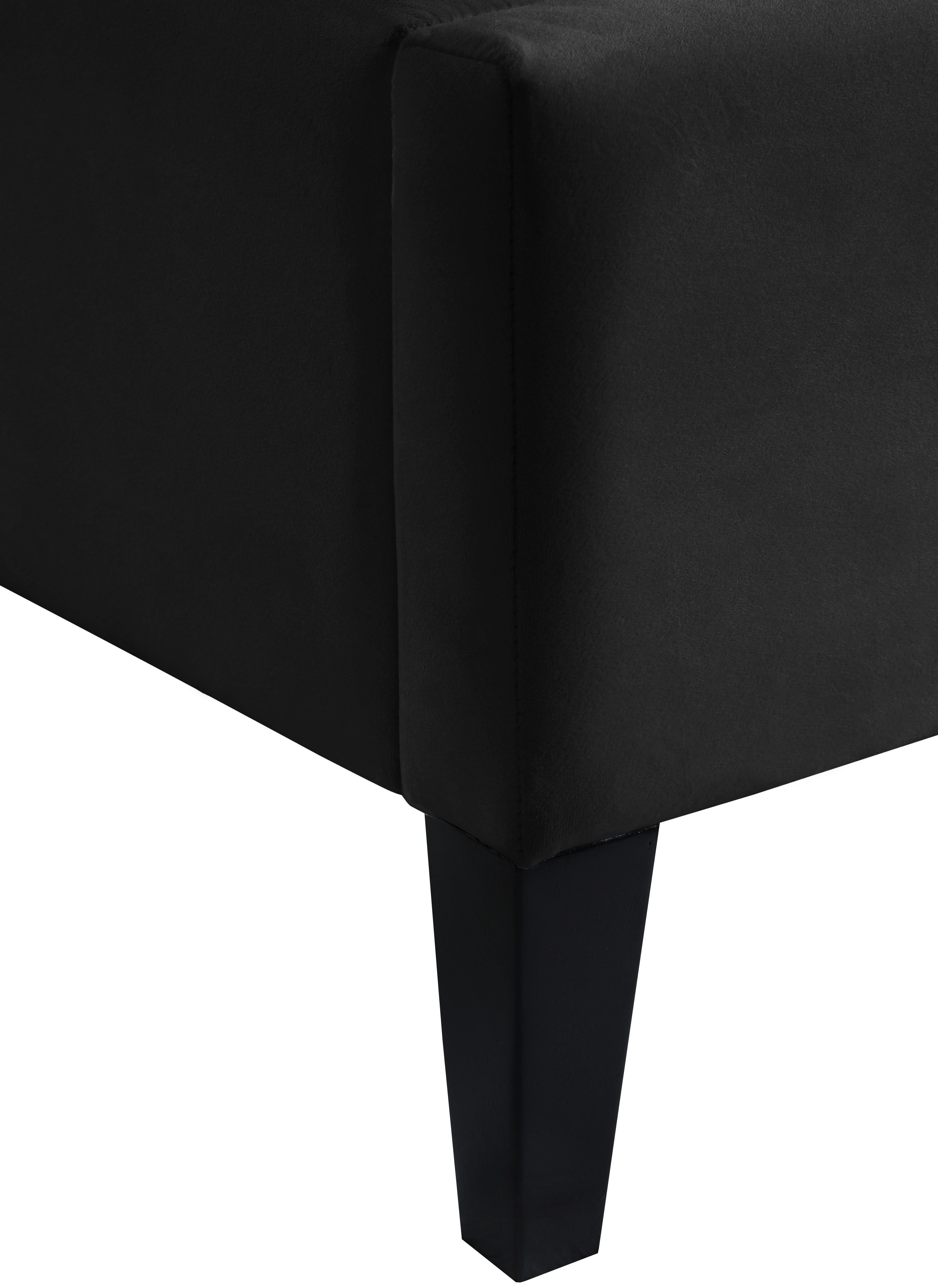 Fritz Black Velvet Full Bed - Luxury Home Furniture (MI)