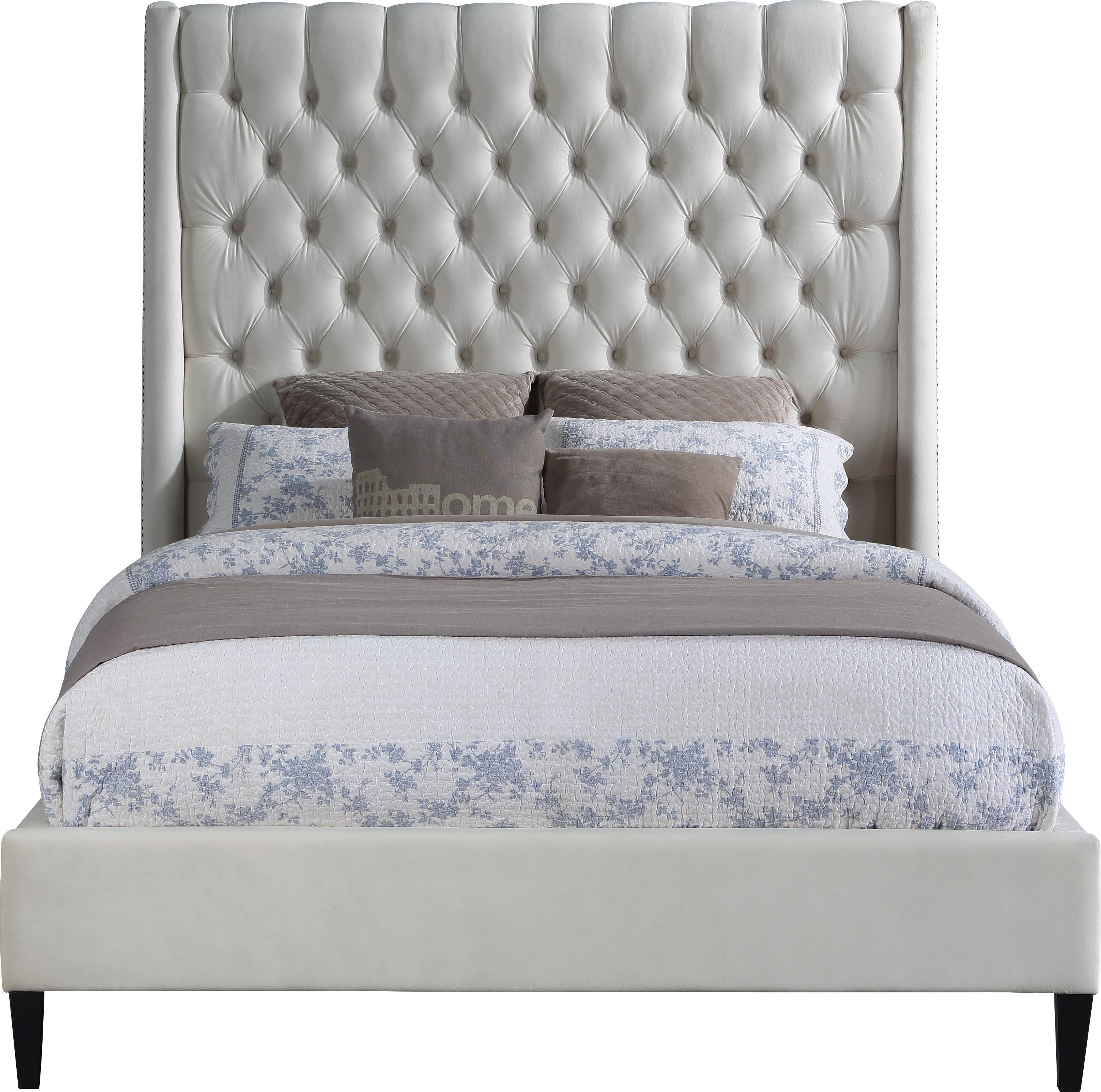 Fritz Cream Velvet King Bed - Luxury Home Furniture (MI)
