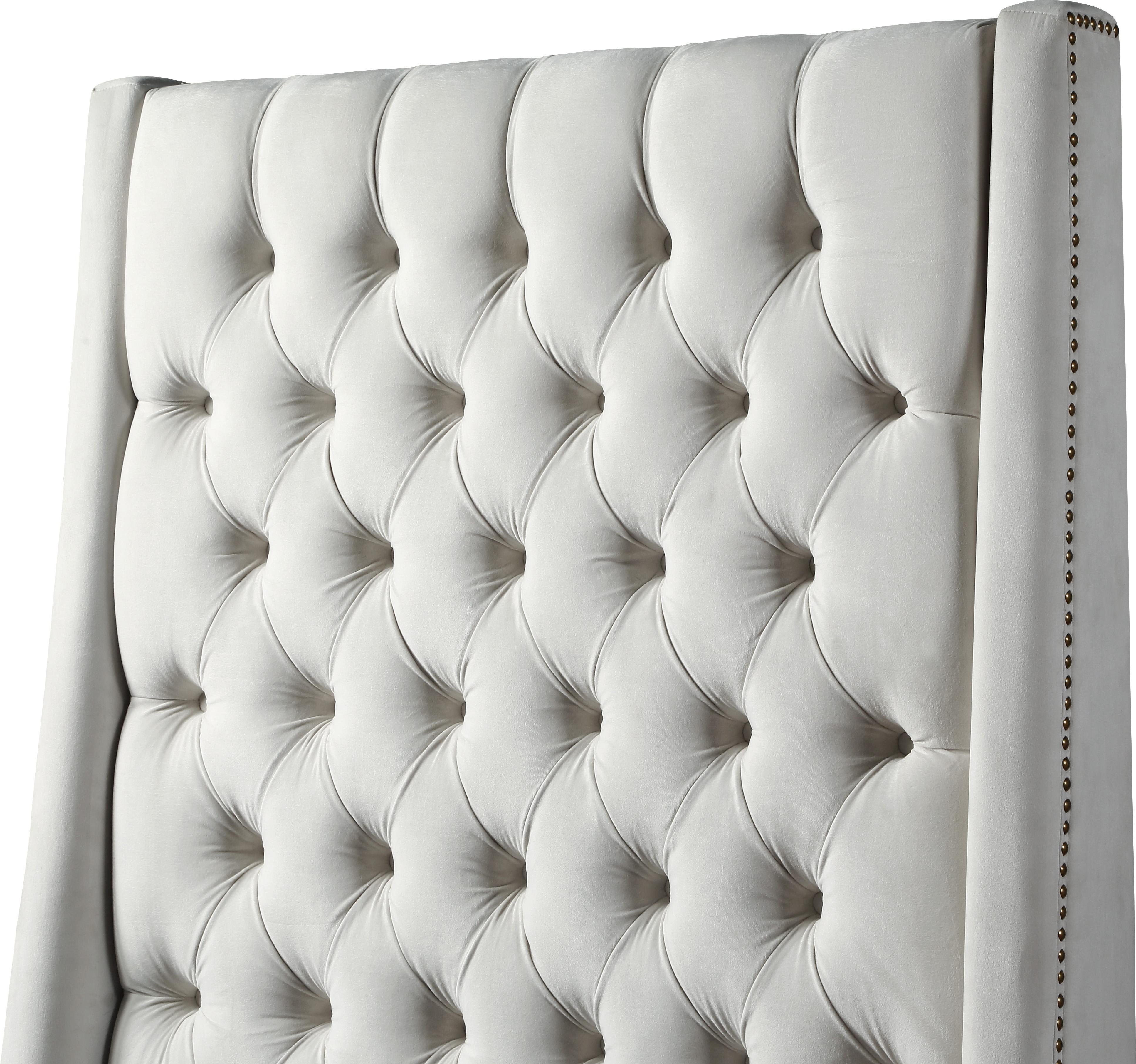 Fritz Cream Velvet King Bed - Luxury Home Furniture (MI)
