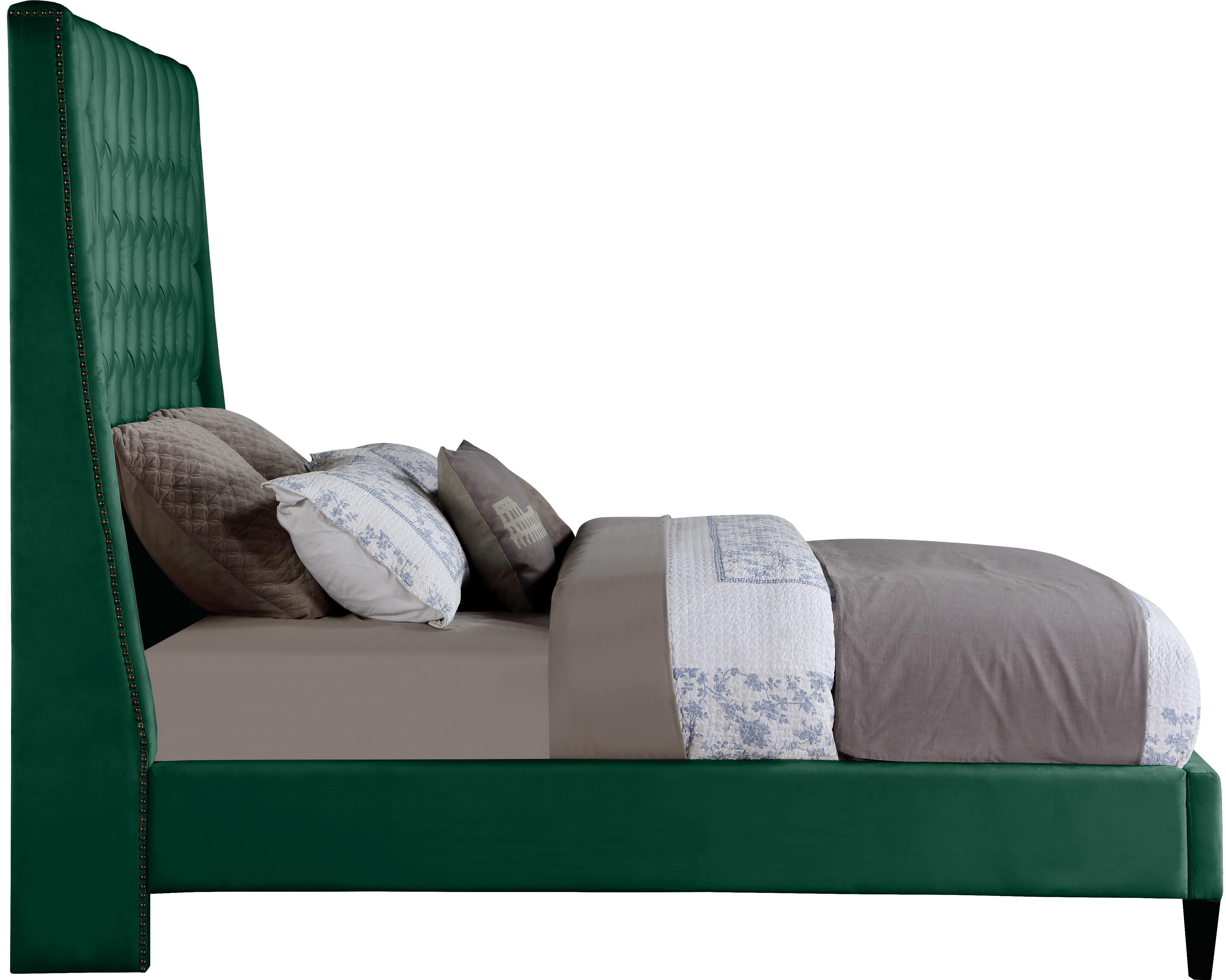 Fritz Green Velvet Full Bed - Luxury Home Furniture (MI)