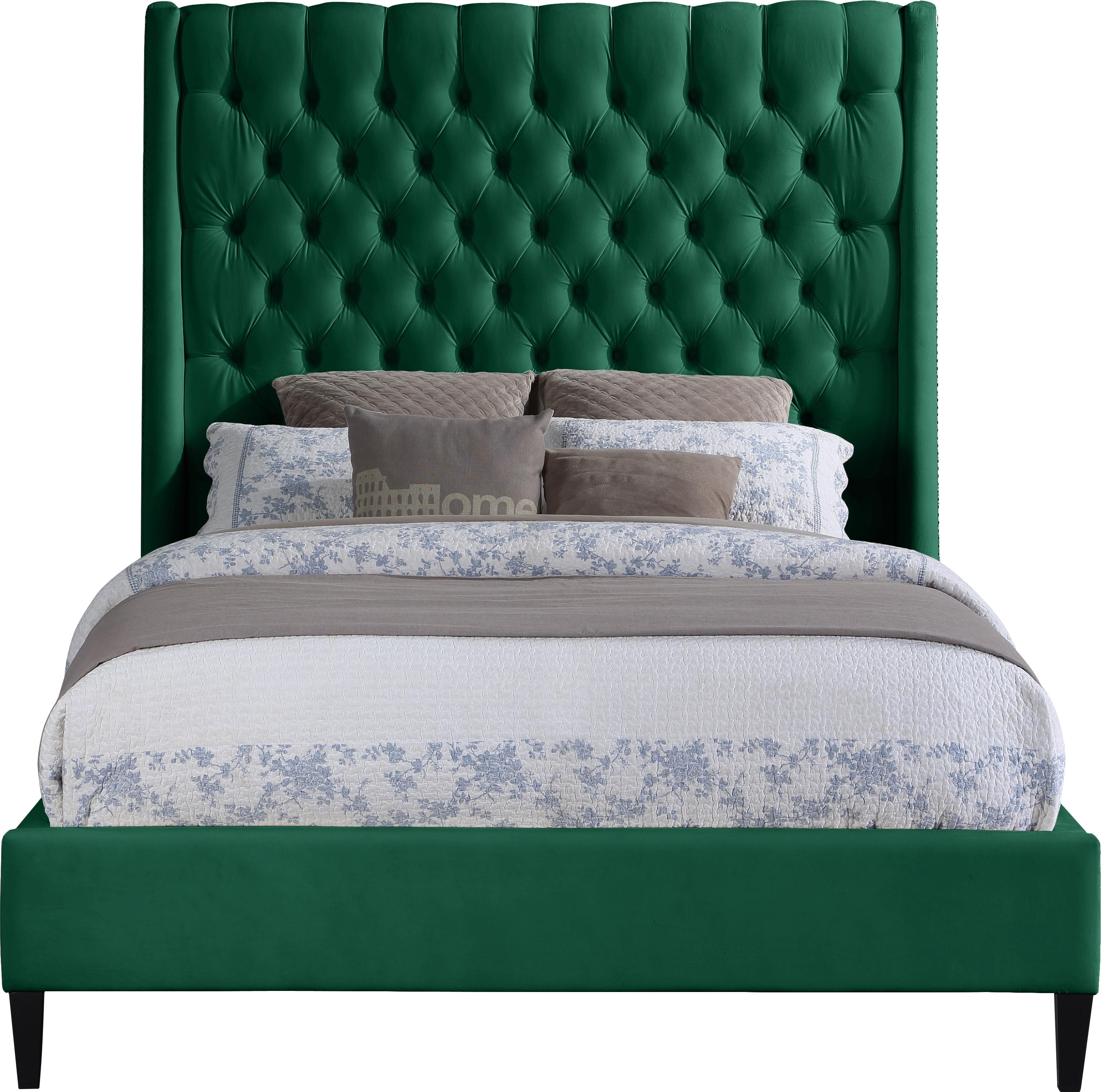 Fritz Green Velvet Queen Bed - Luxury Home Furniture (MI)