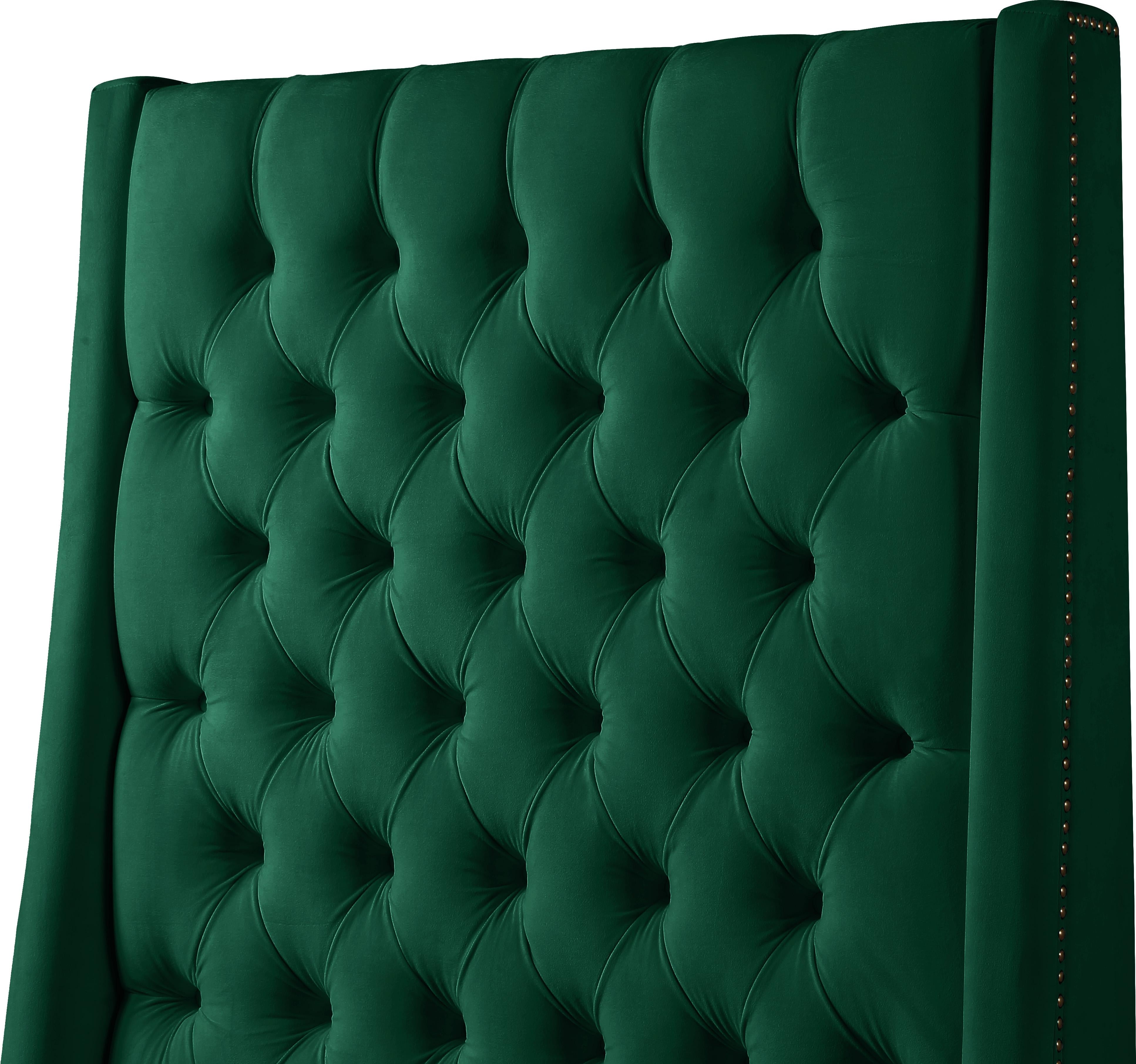 Fritz Green Velvet Full Bed - Luxury Home Furniture (MI)