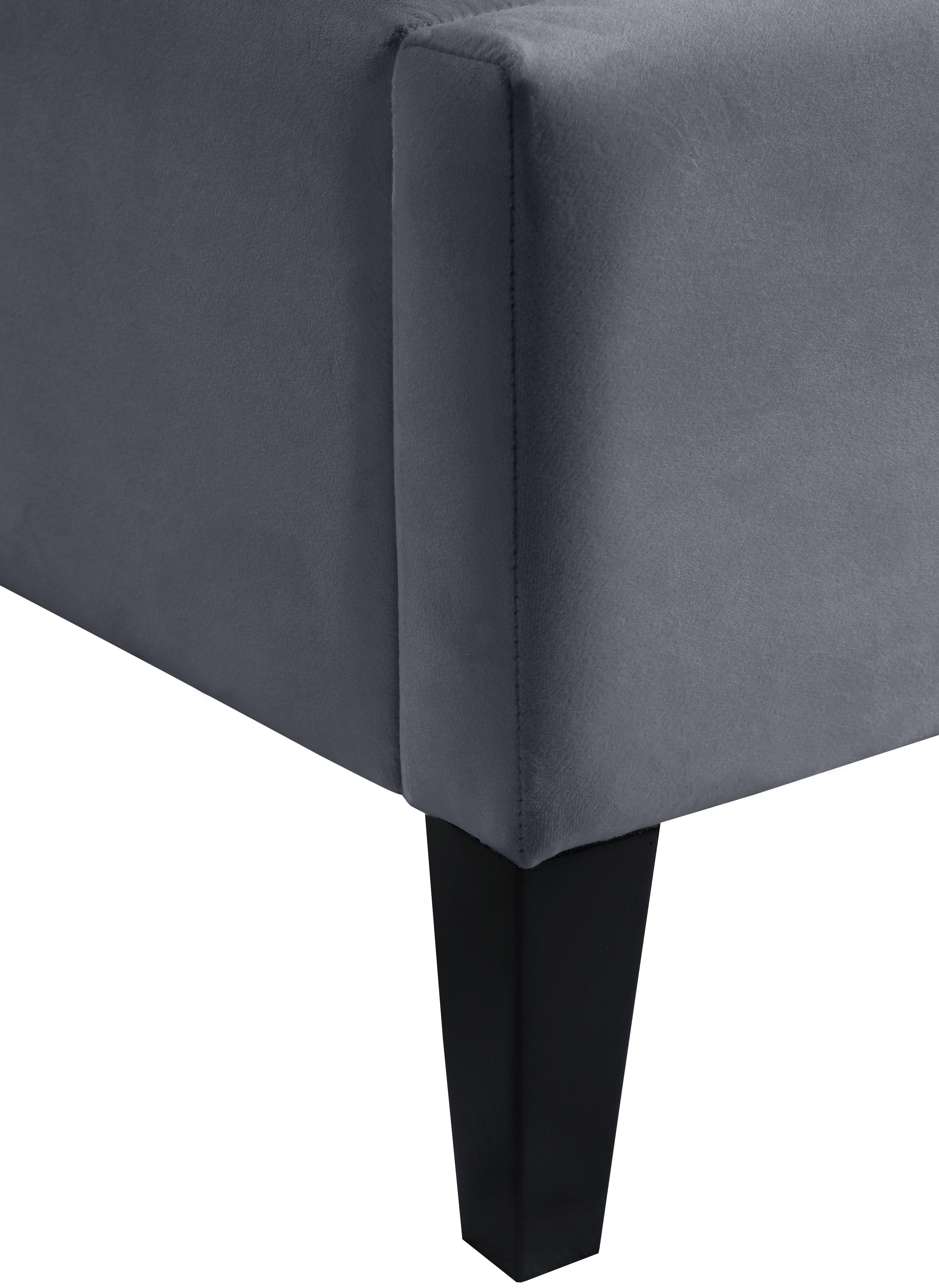 Fritz Grey Velvet King Bed - Luxury Home Furniture (MI)