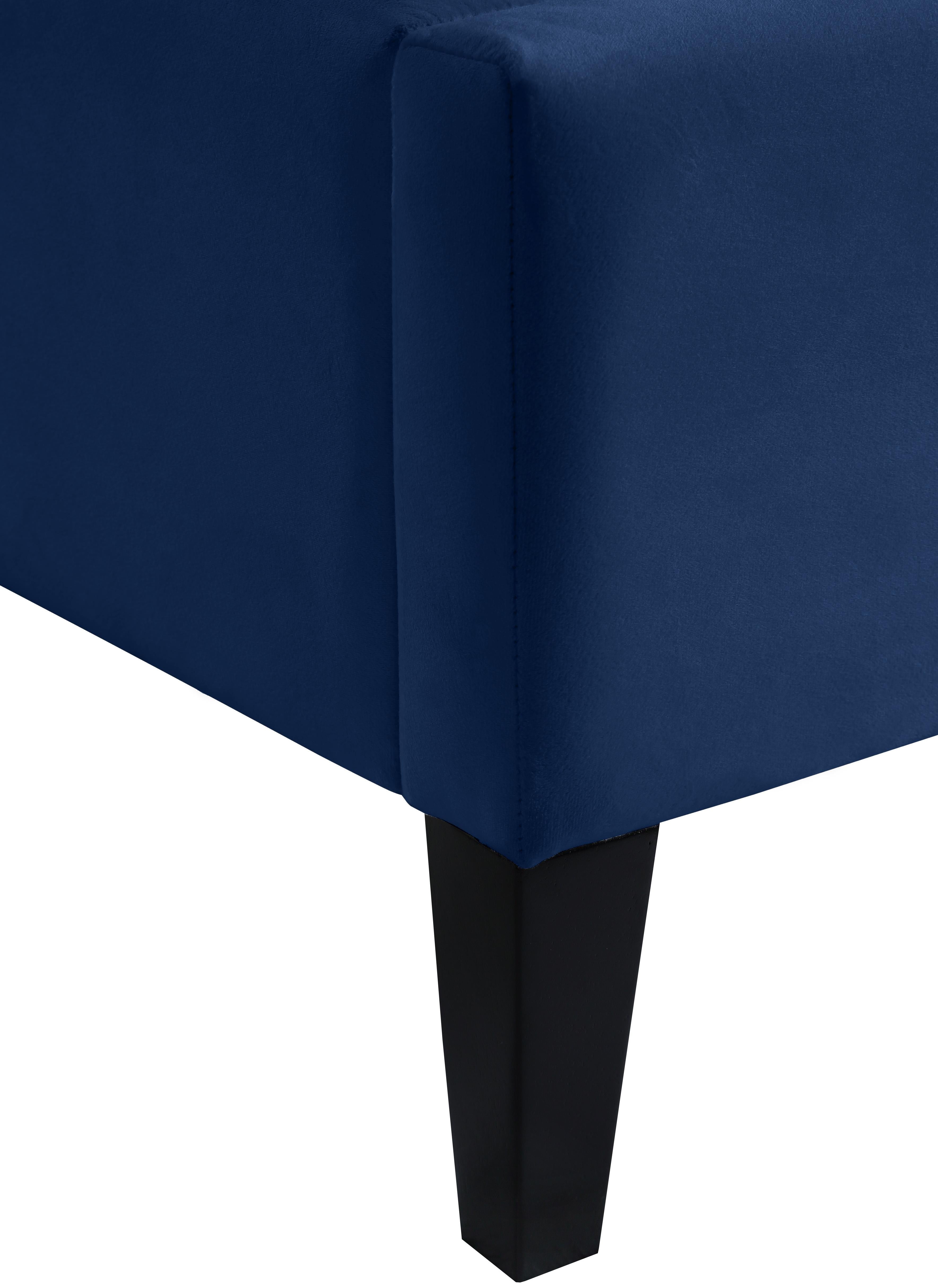 Fritz Navy Velvet King Bed - Luxury Home Furniture (MI)