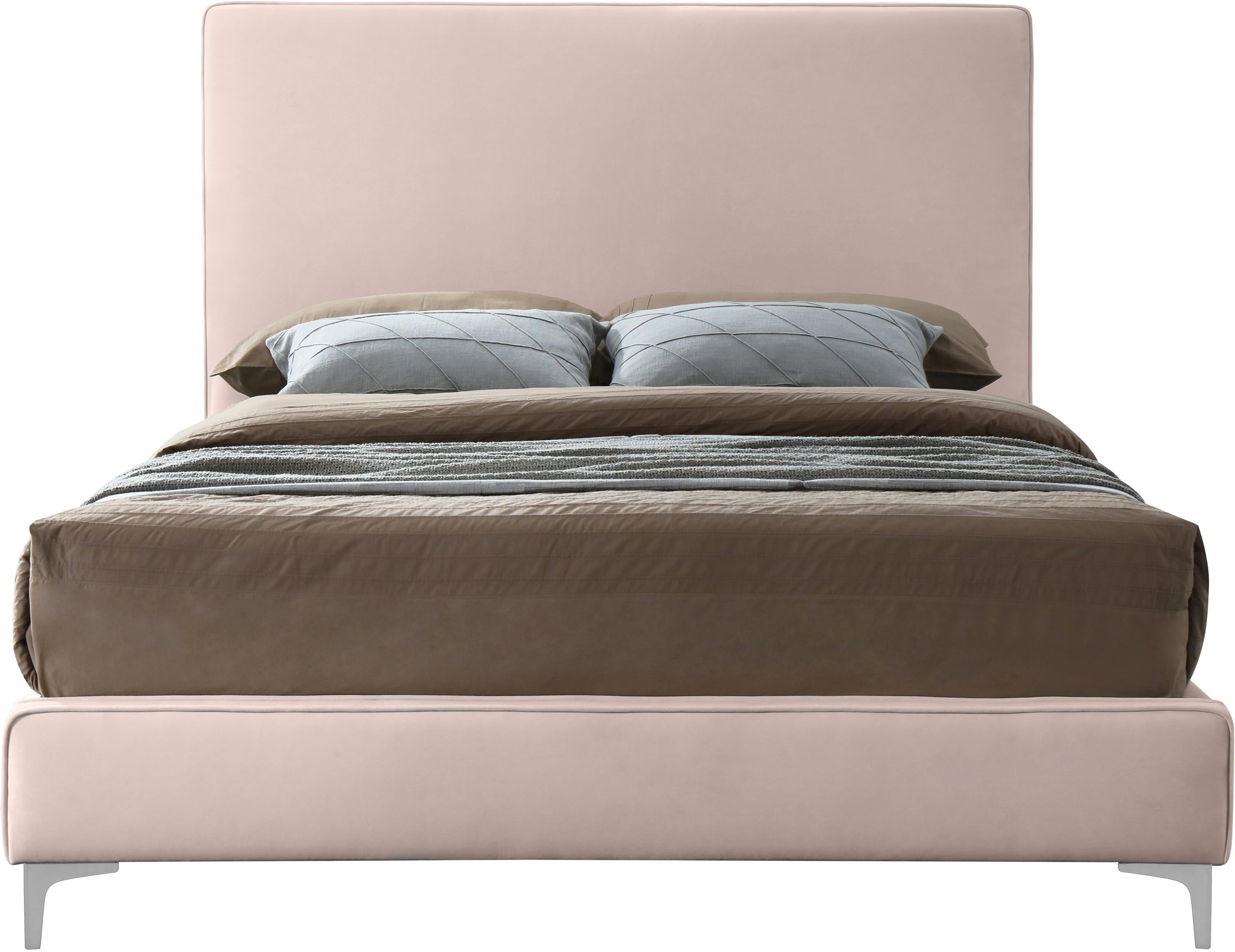 Geri Pink Velvet Queen Bed - Luxury Home Furniture (MI)