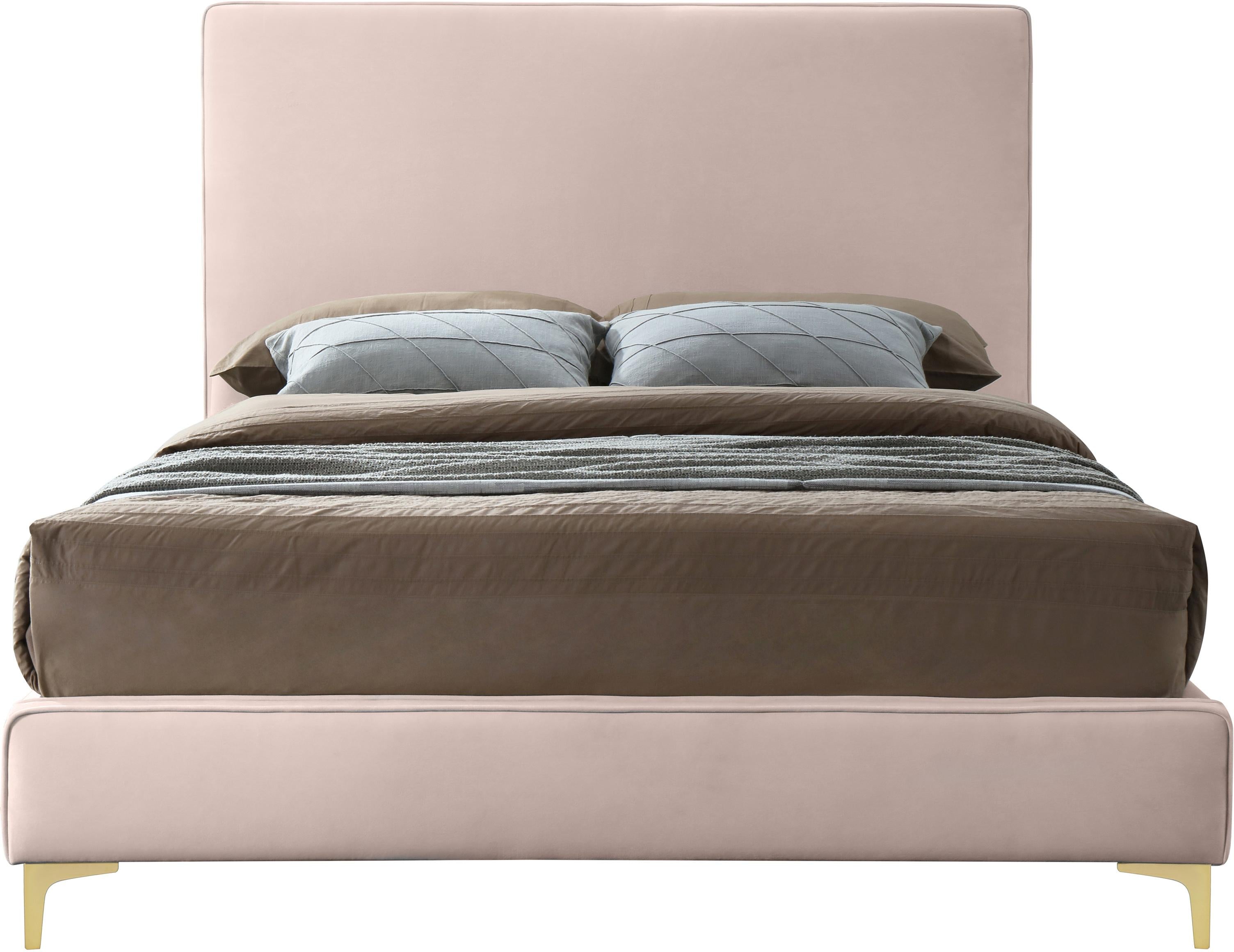 Geri Pink Velvet Queen Bed - Luxury Home Furniture (MI)