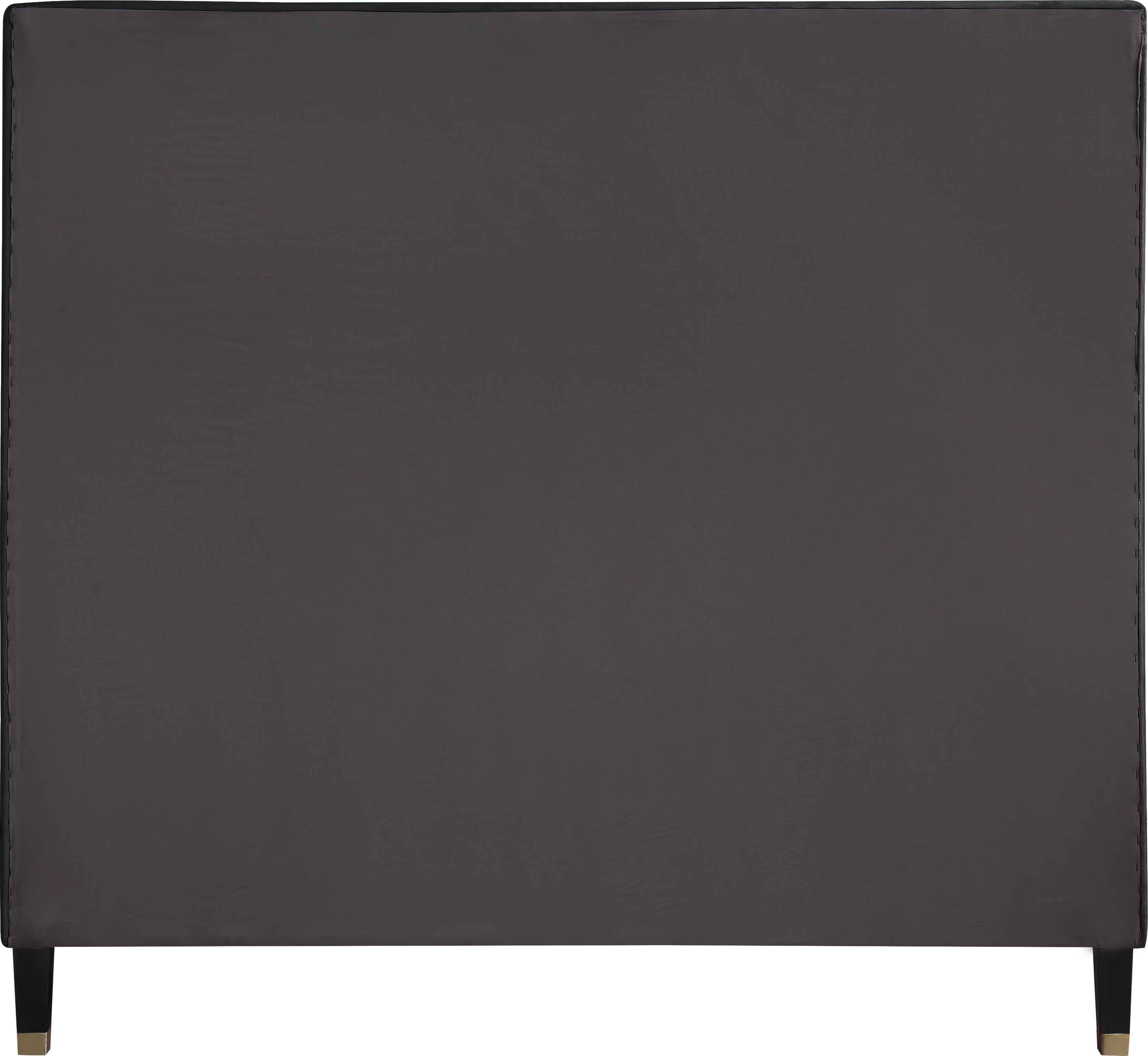 Harlie Black Velvet Queen Bed - Luxury Home Furniture (MI)