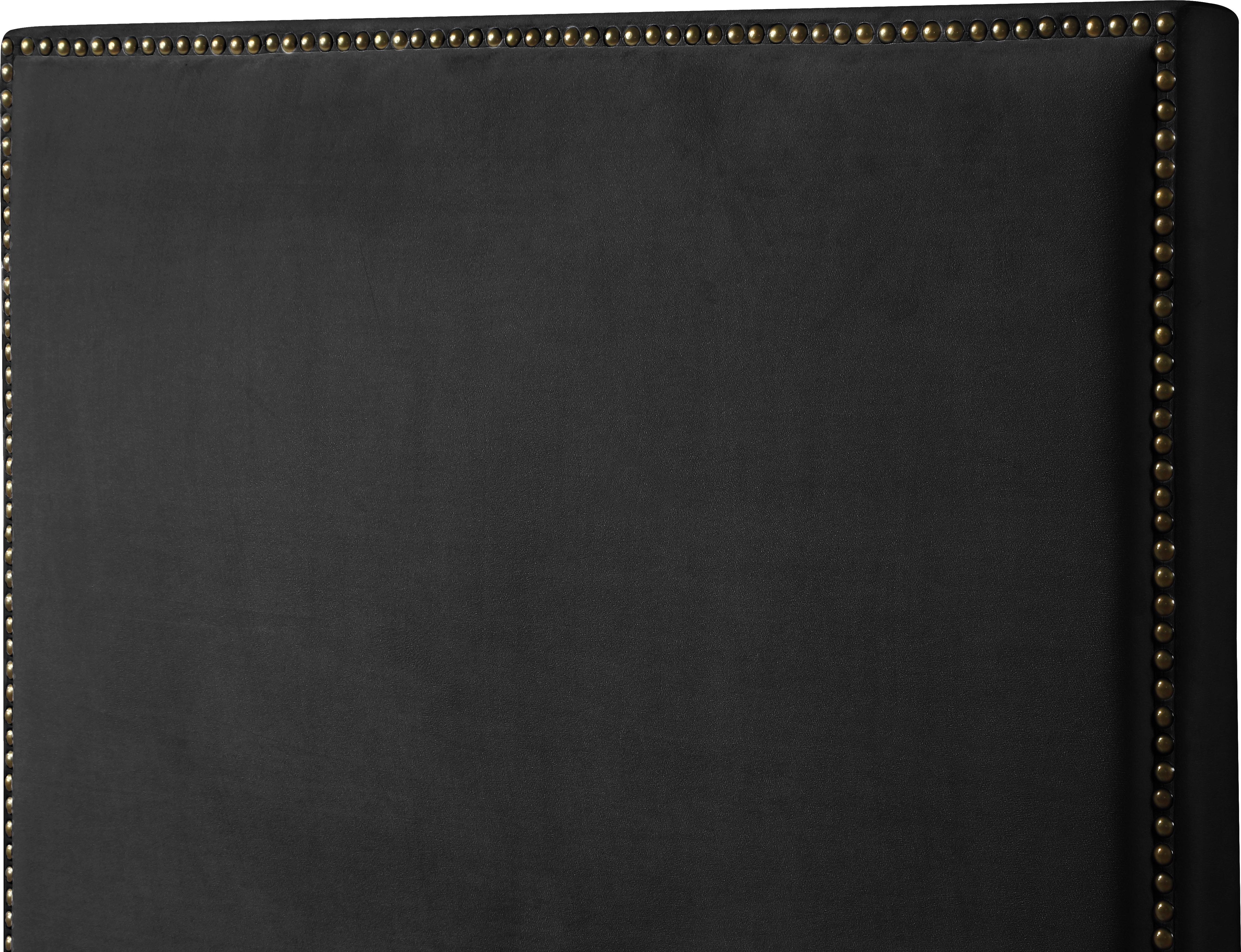 Harlie Black Velvet Queen Bed - Luxury Home Furniture (MI)