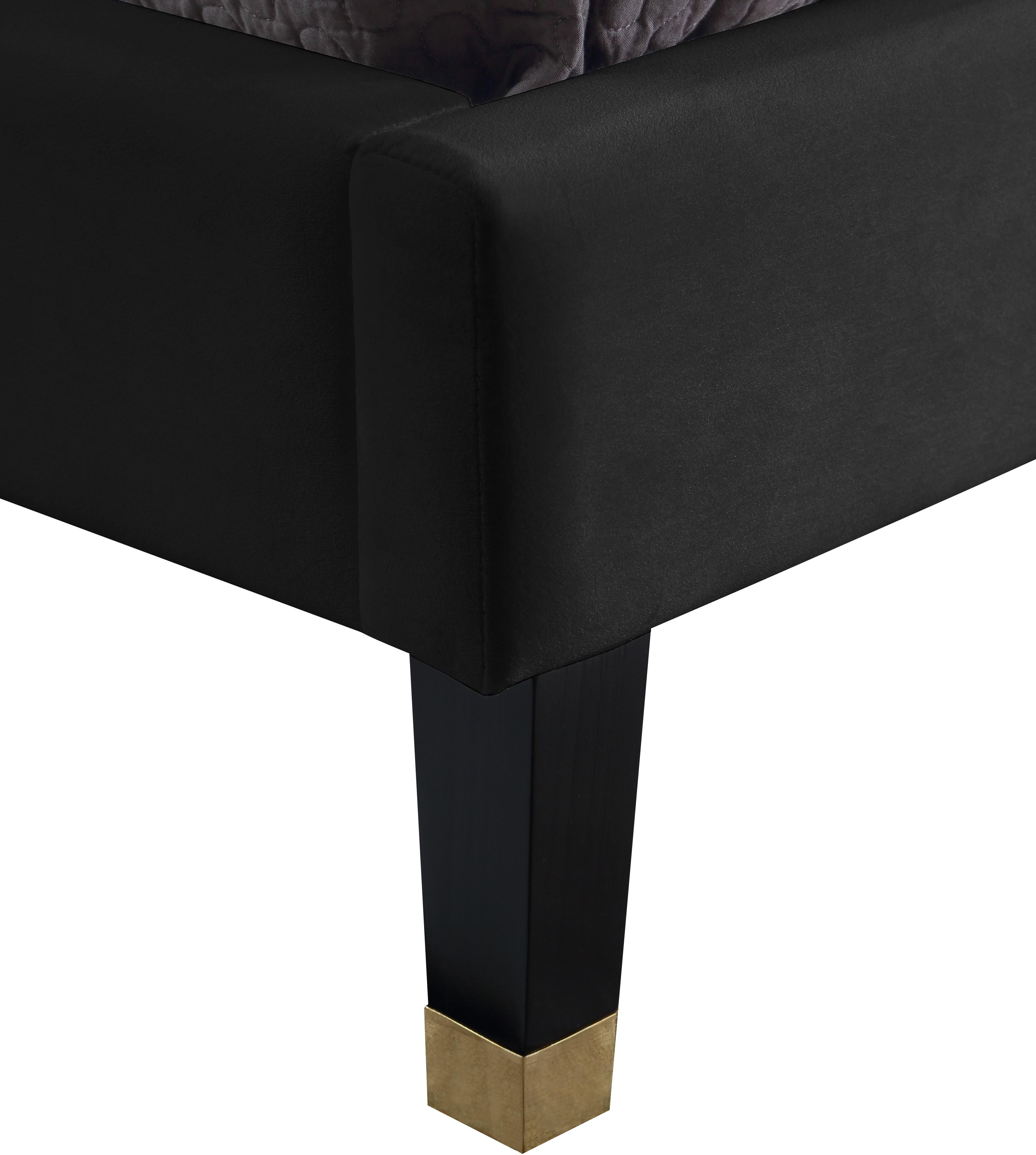 Harlie Black Velvet Full Bed - Luxury Home Furniture (MI)