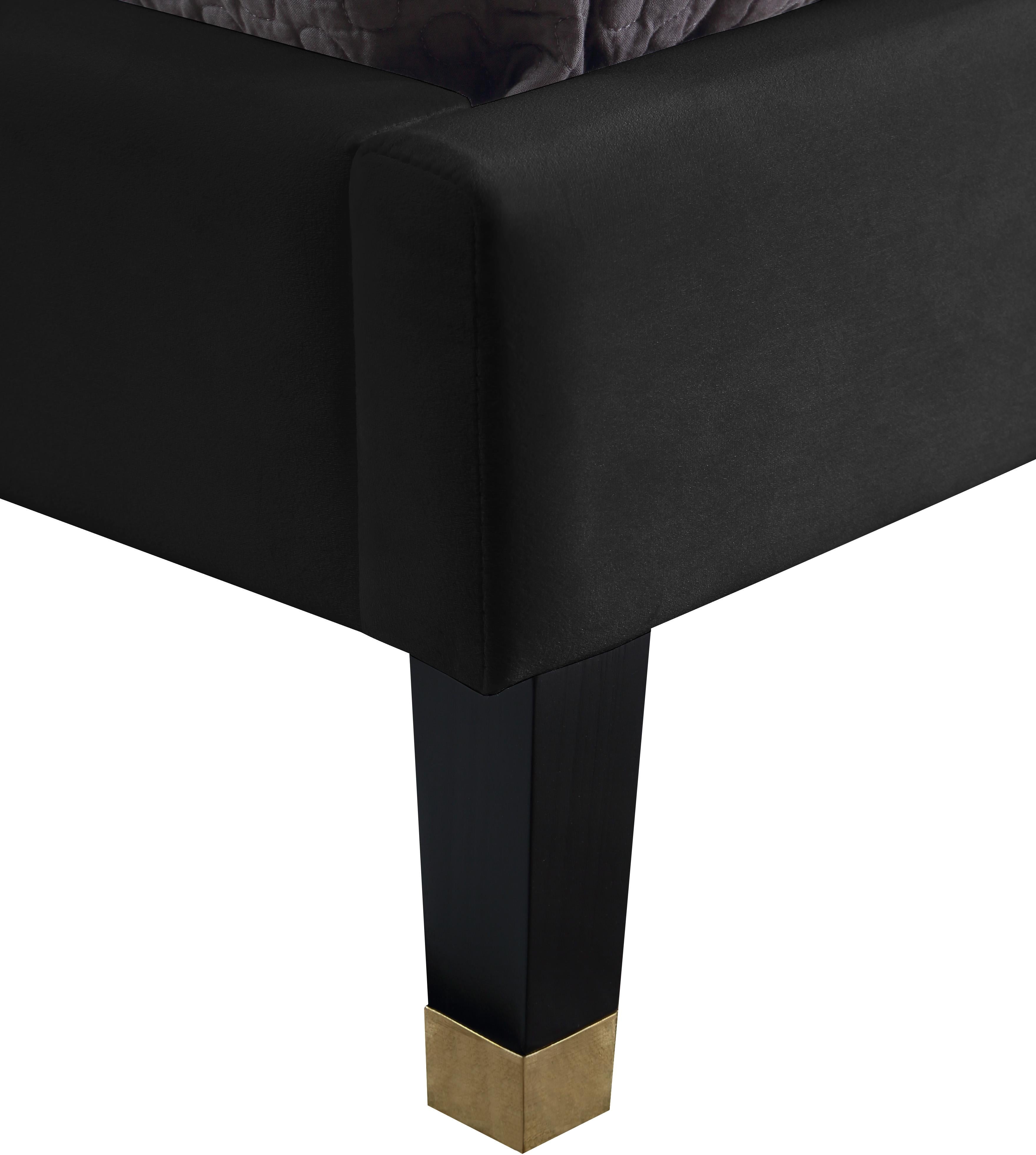 Harlie Black Velvet Queen Bed - Luxury Home Furniture (MI)