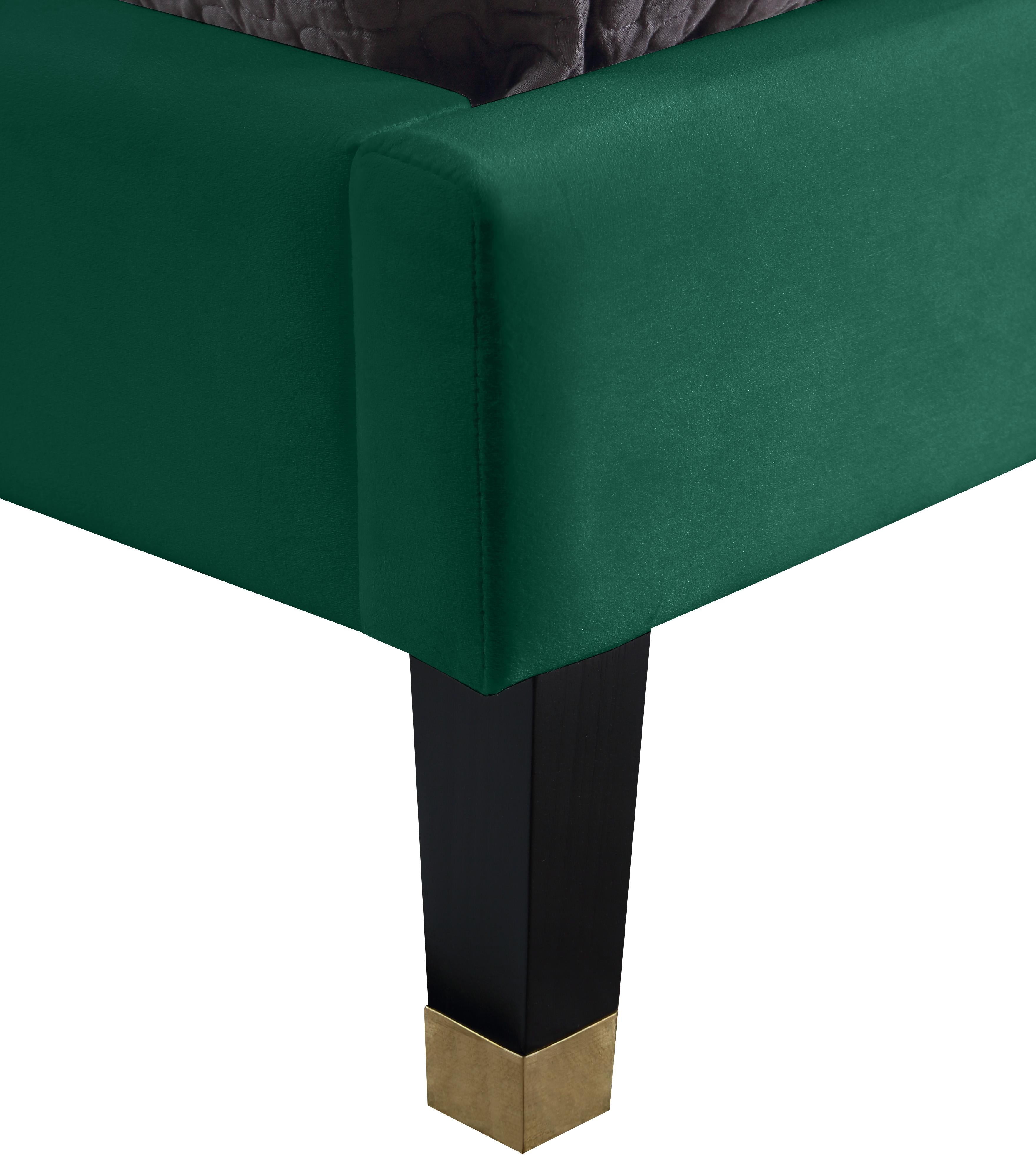 Harlie Green Velvet Queen Bed - Luxury Home Furniture (MI)