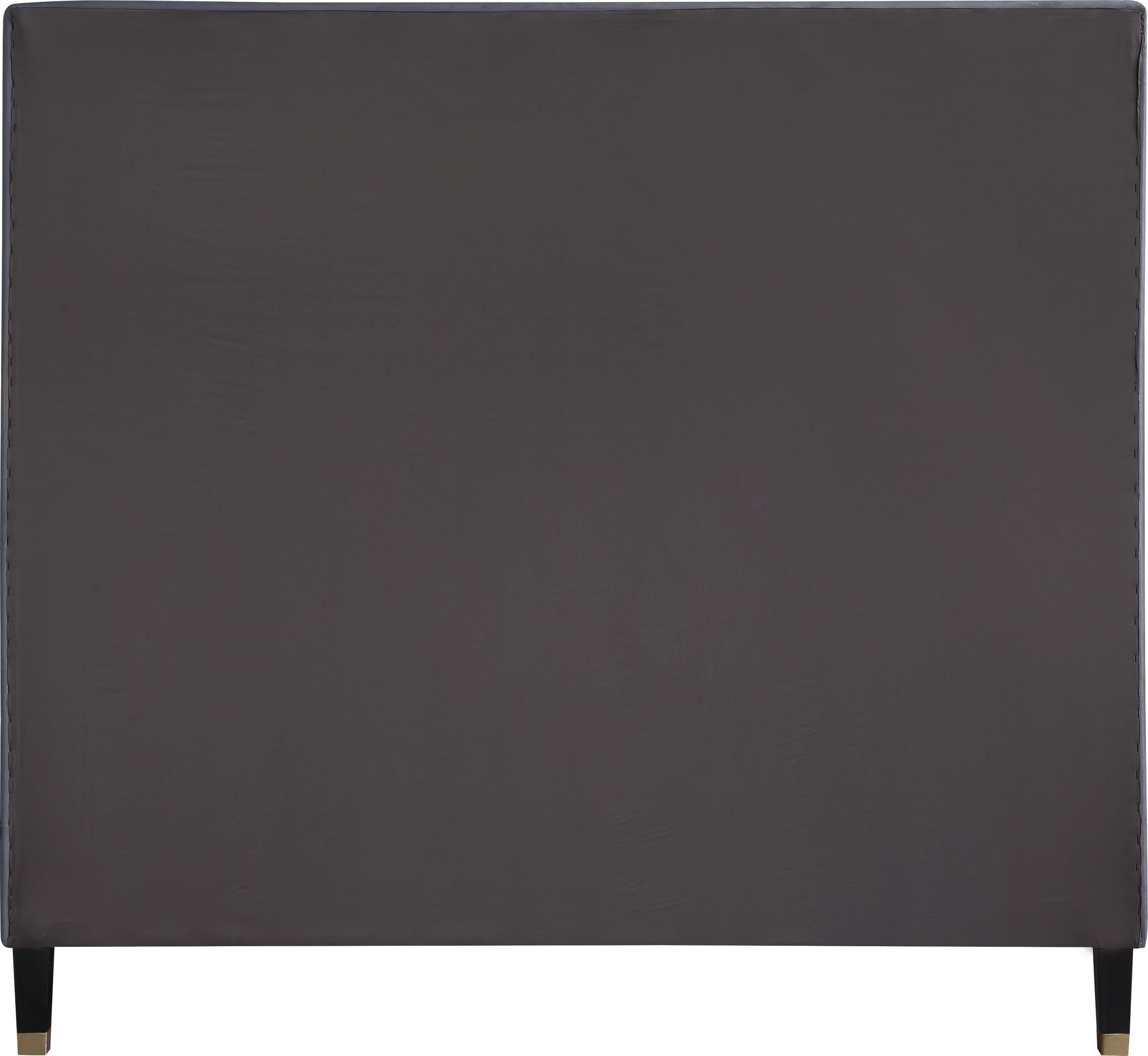 Harlie Grey Velvet Queen Bed - Luxury Home Furniture (MI)