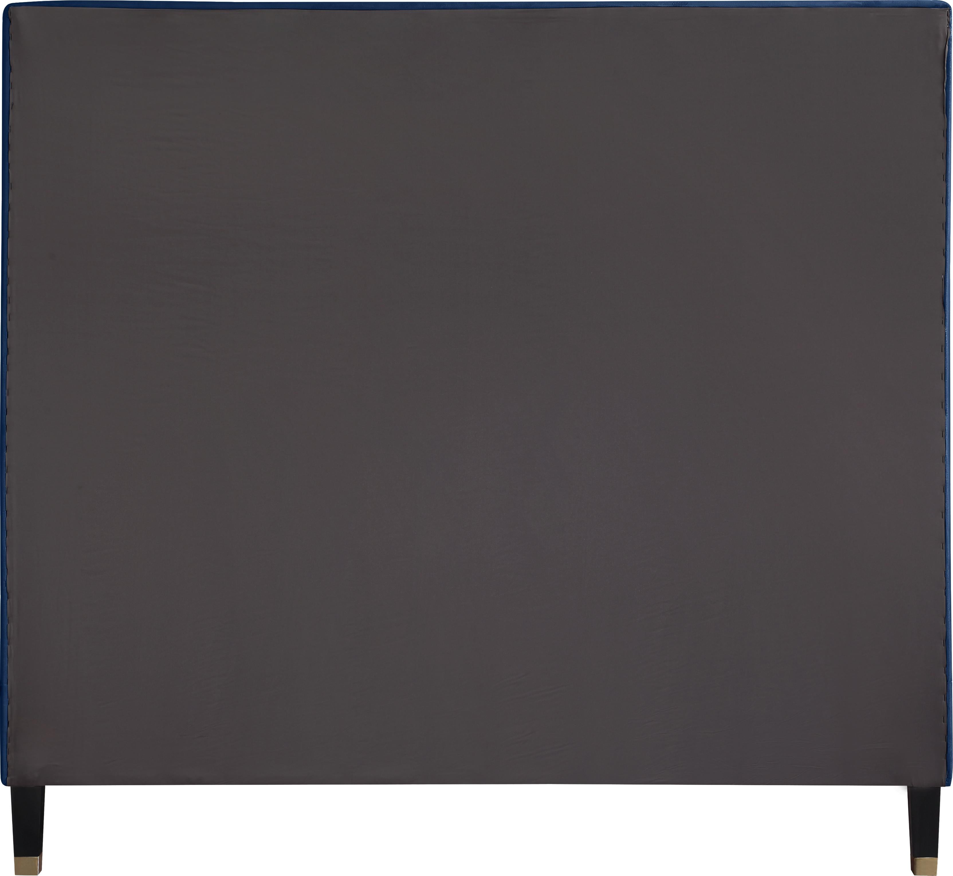 Harlie Navy Velvet King Bed - Luxury Home Furniture (MI)