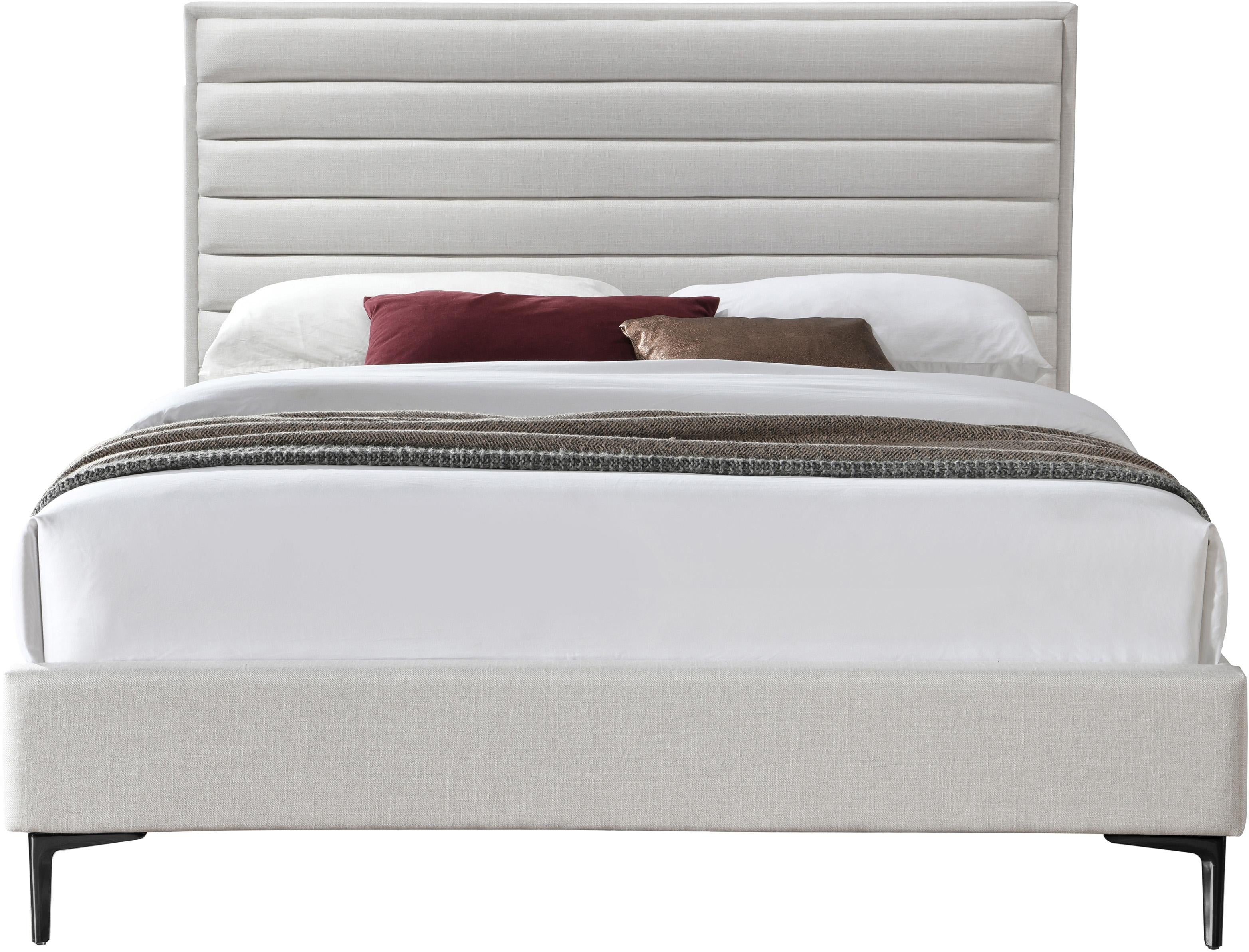 Hunter Cream Linen Queen Bed - Luxury Home Furniture (MI)