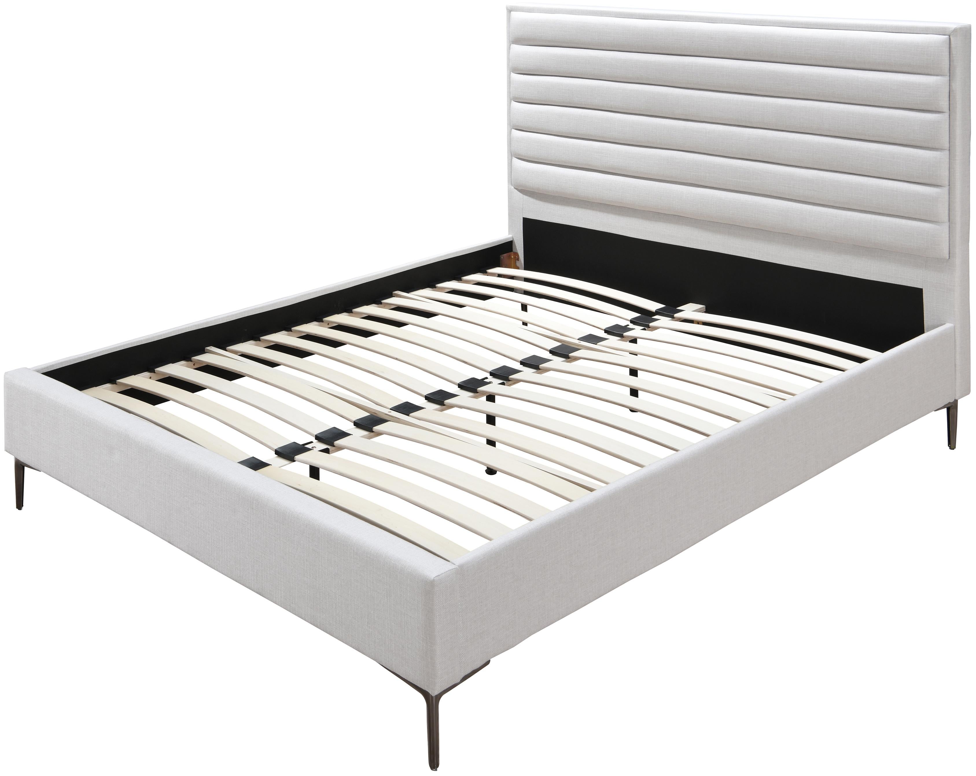 Hunter Cream Linen Queen Bed - Luxury Home Furniture (MI)