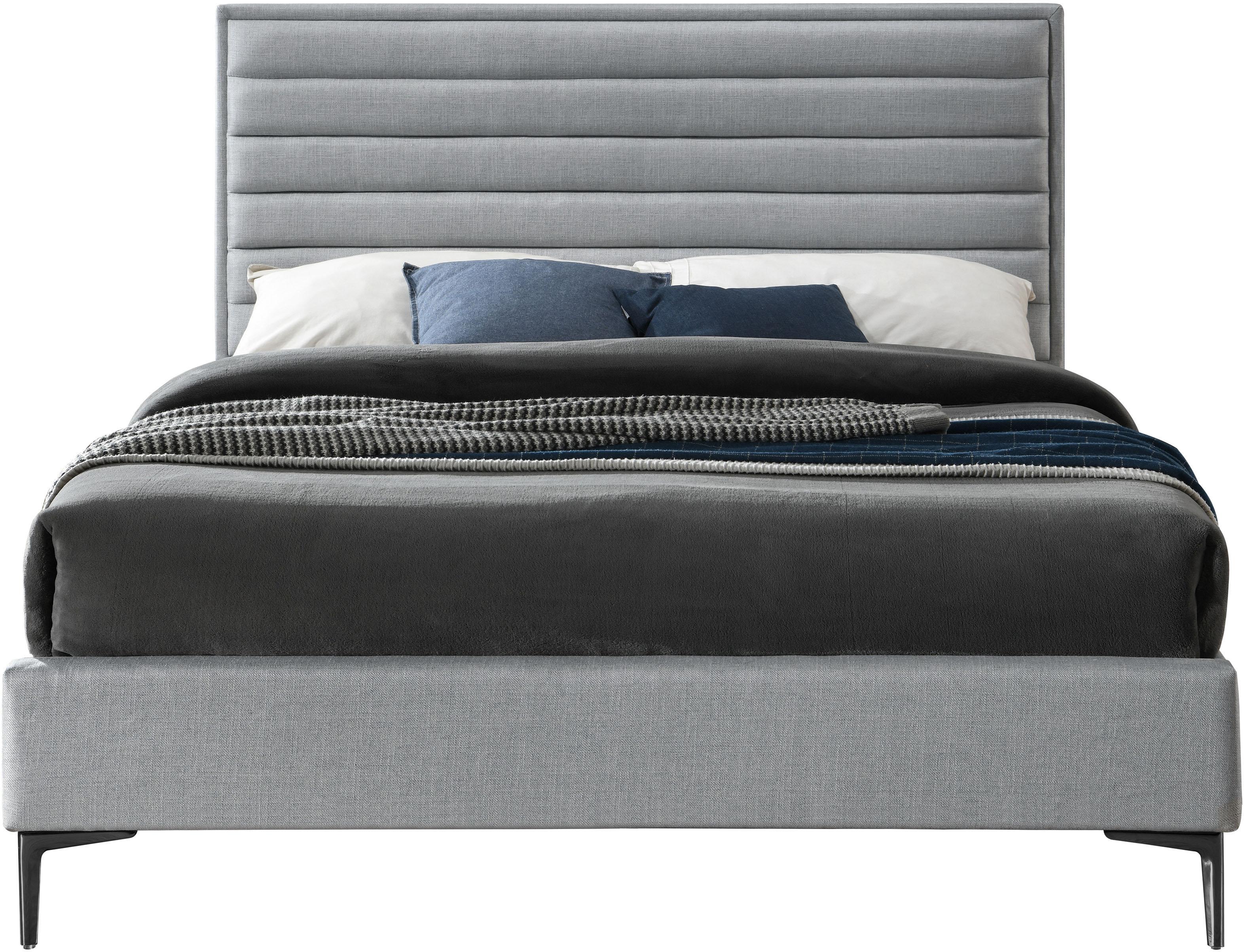 Hunter Grey Linen Queen Bed - Luxury Home Furniture (MI)