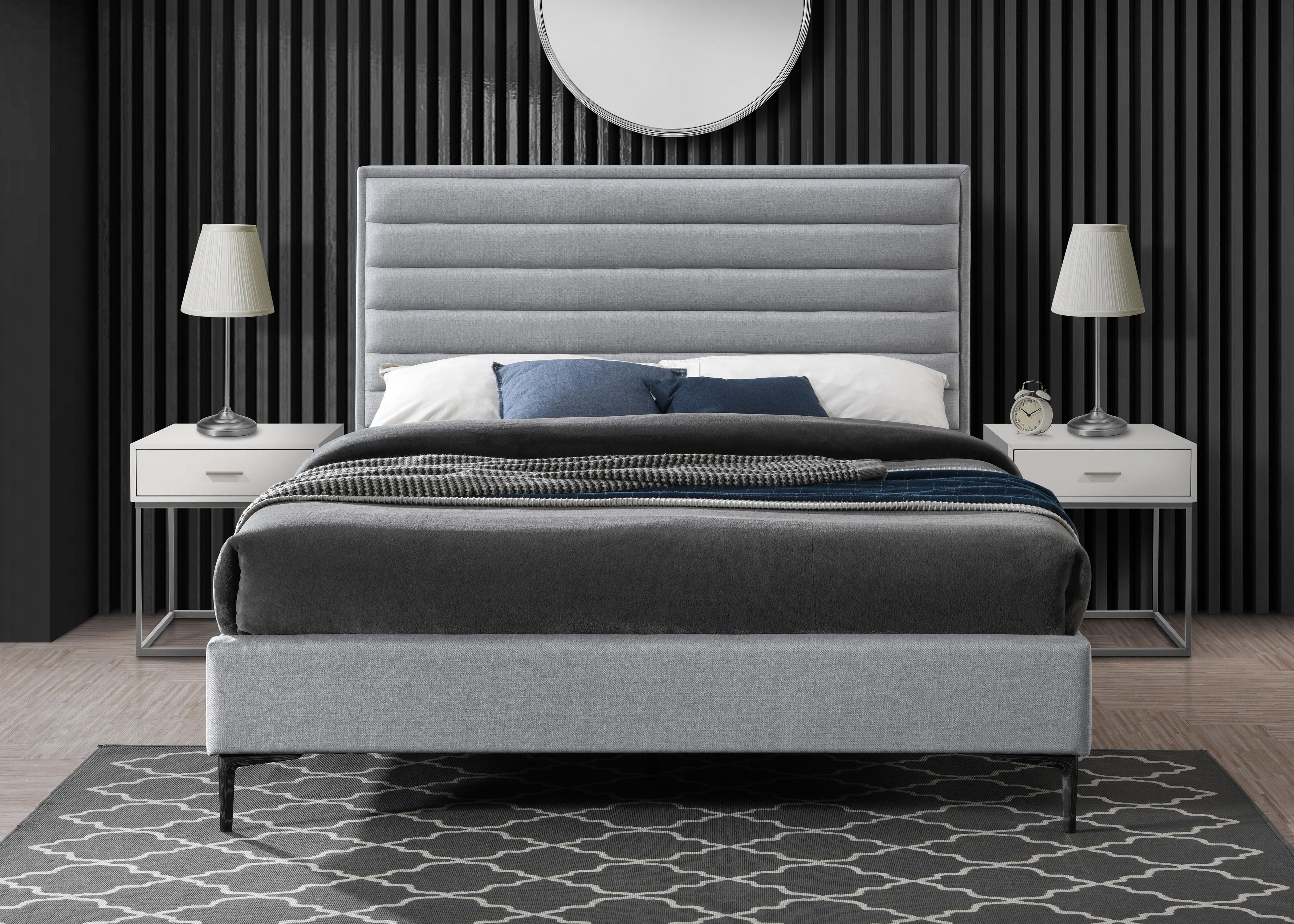 Hunter Grey Linen Queen Bed - Luxury Home Furniture (MI)
