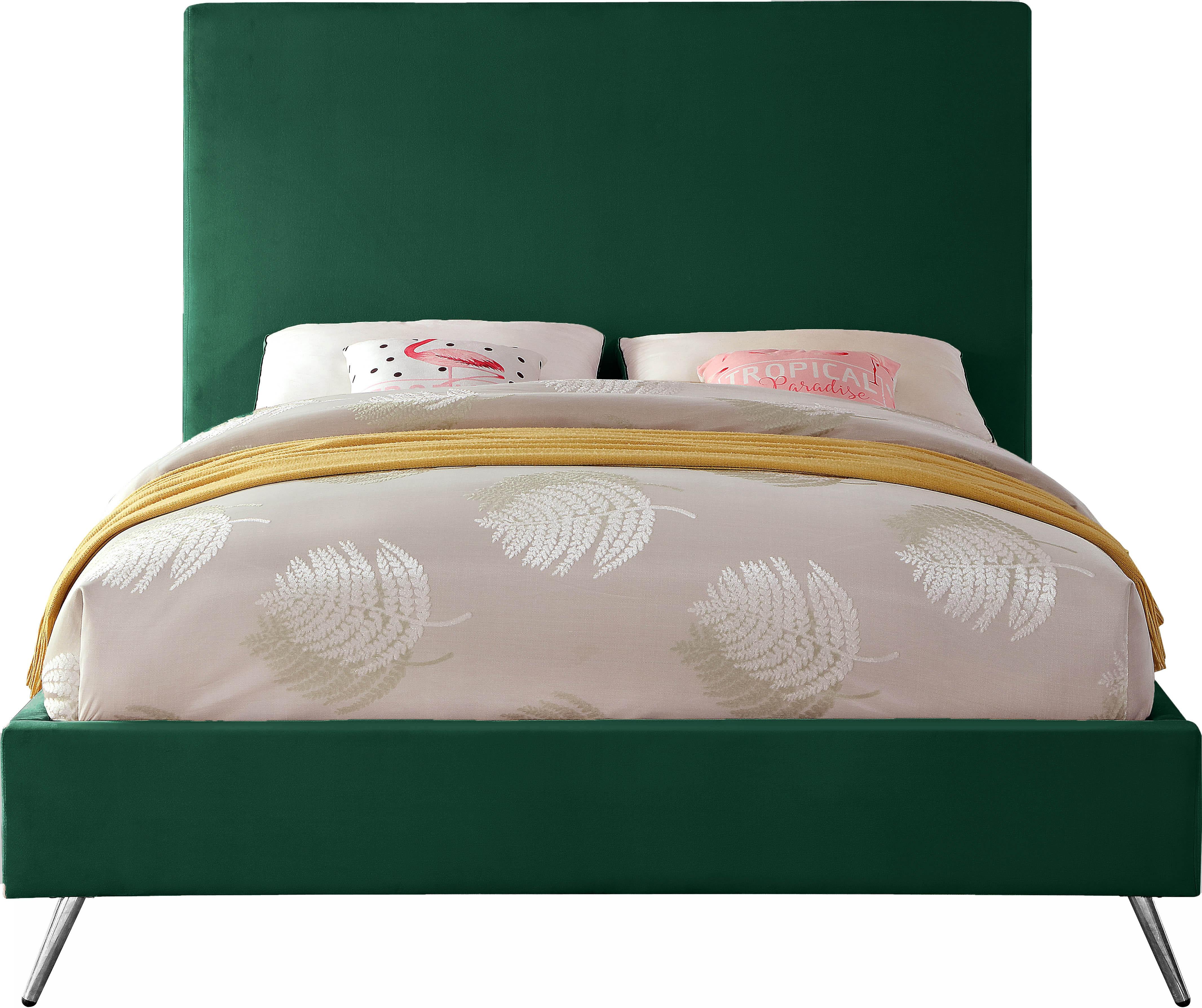 Jasmine Green Velvet King Bed - Luxury Home Furniture (MI)