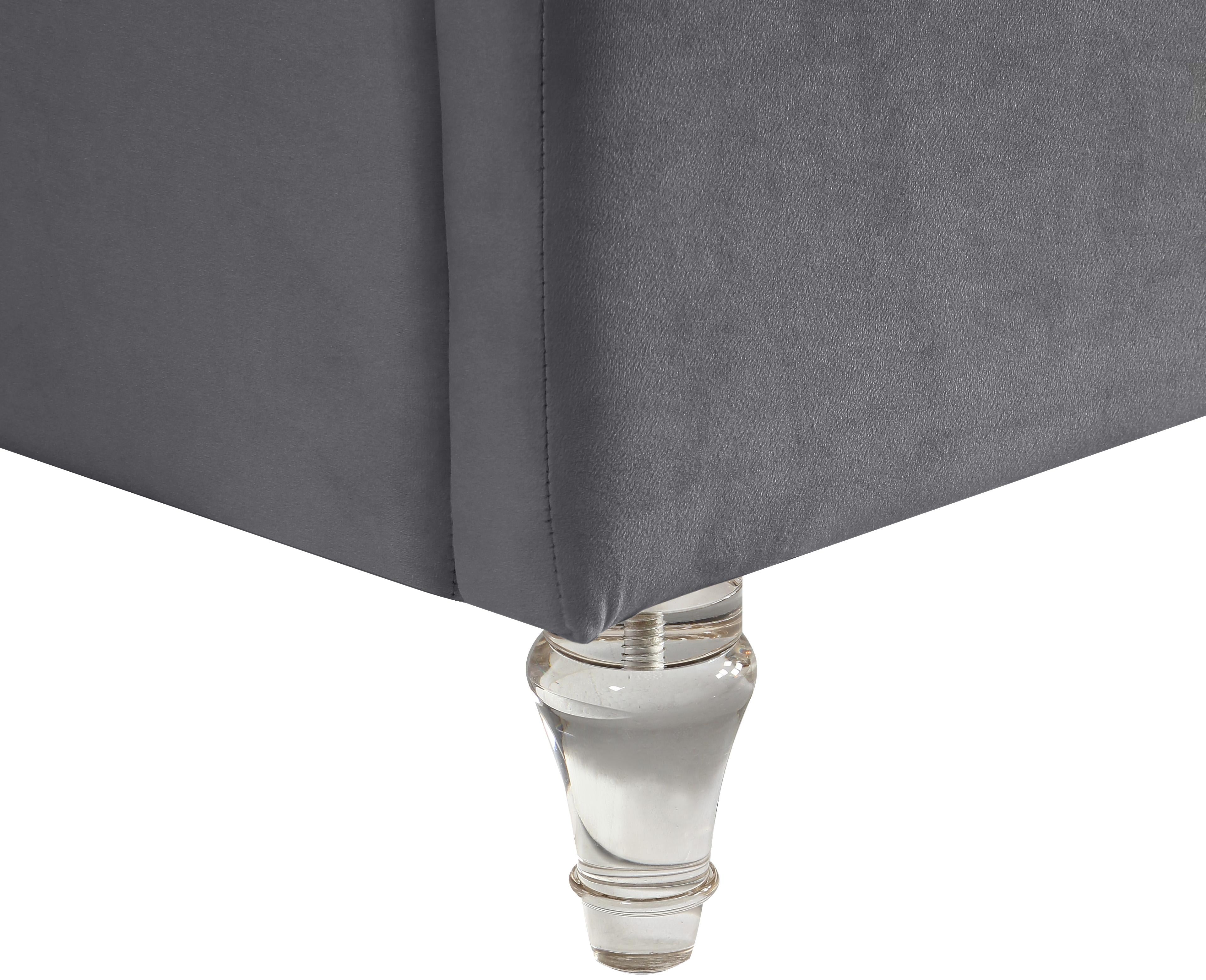 Kira Grey Velvet Queen Bed - Luxury Home Furniture (MI)