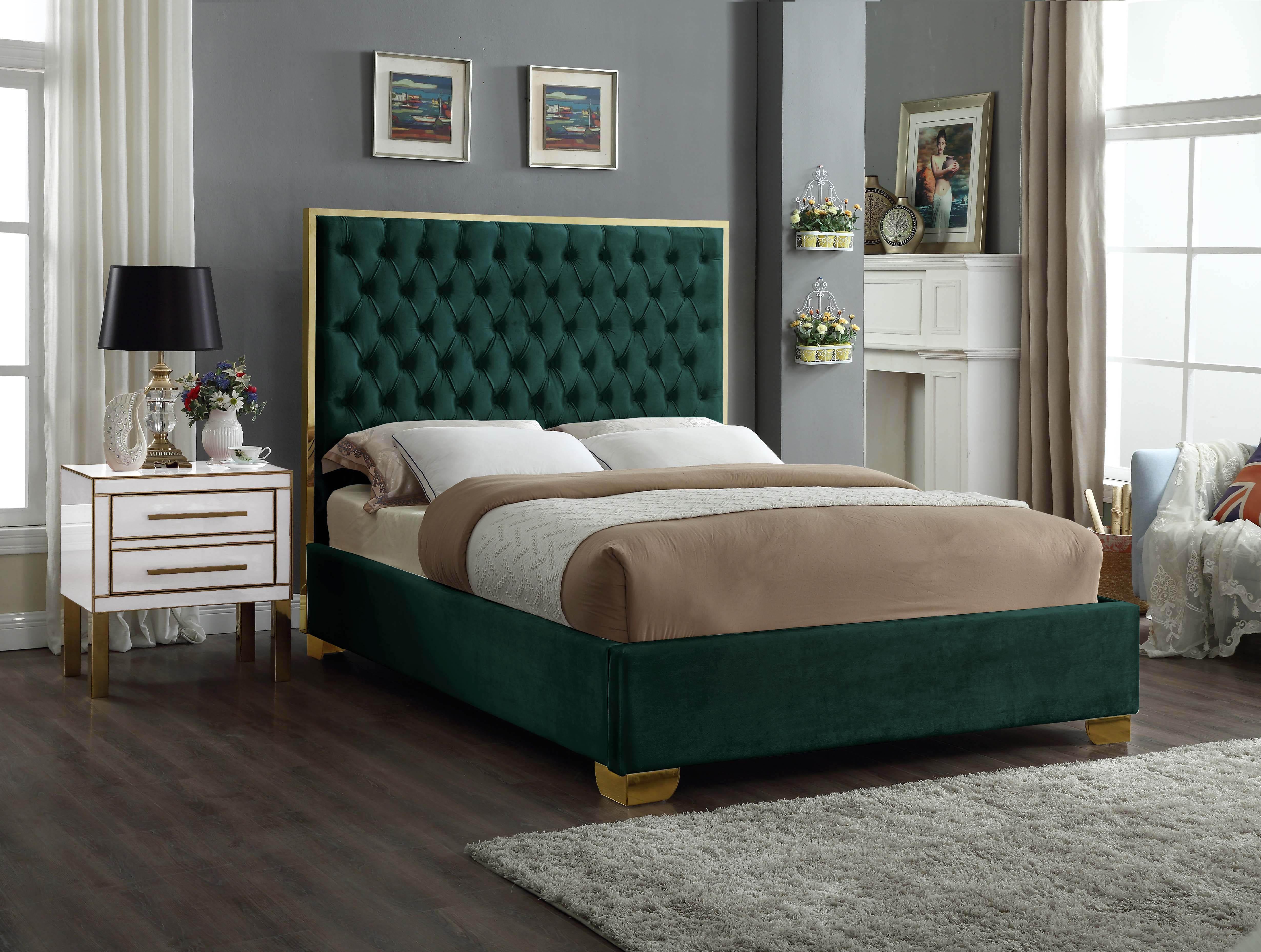 Lana Green Velvet Full Bed