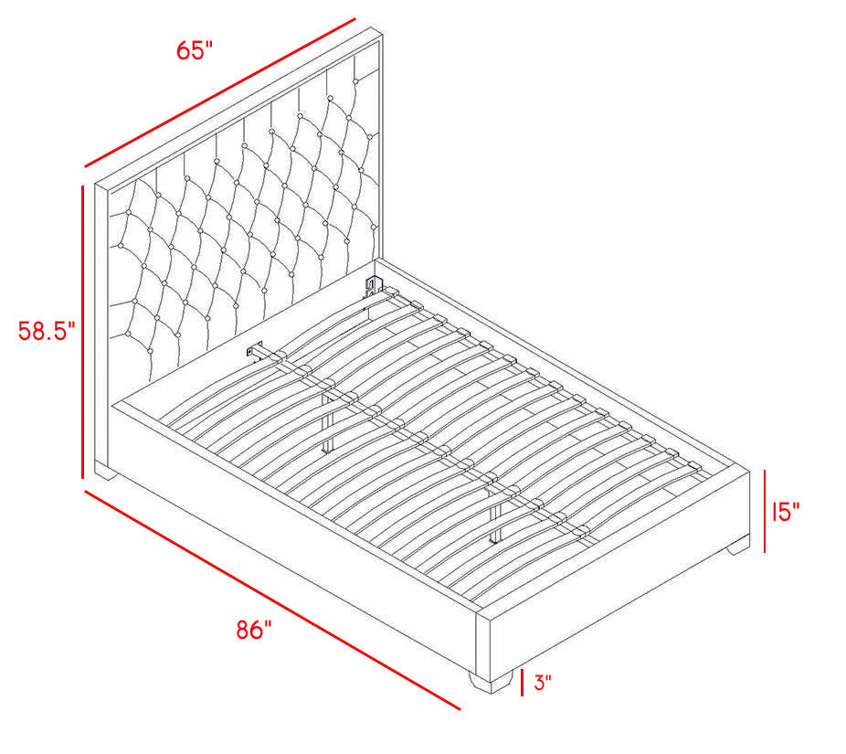 Lexi Grey Velvet Queen Bed - Luxury Home Furniture (MI)