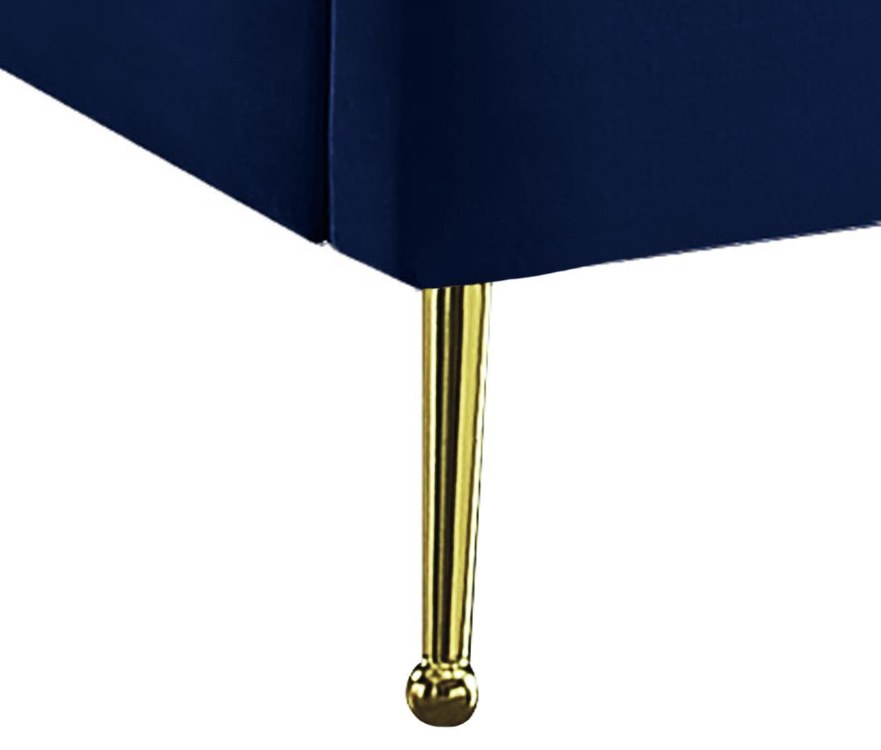 Lily Navy Velvet Queen Bed - Luxury Home Furniture (MI)