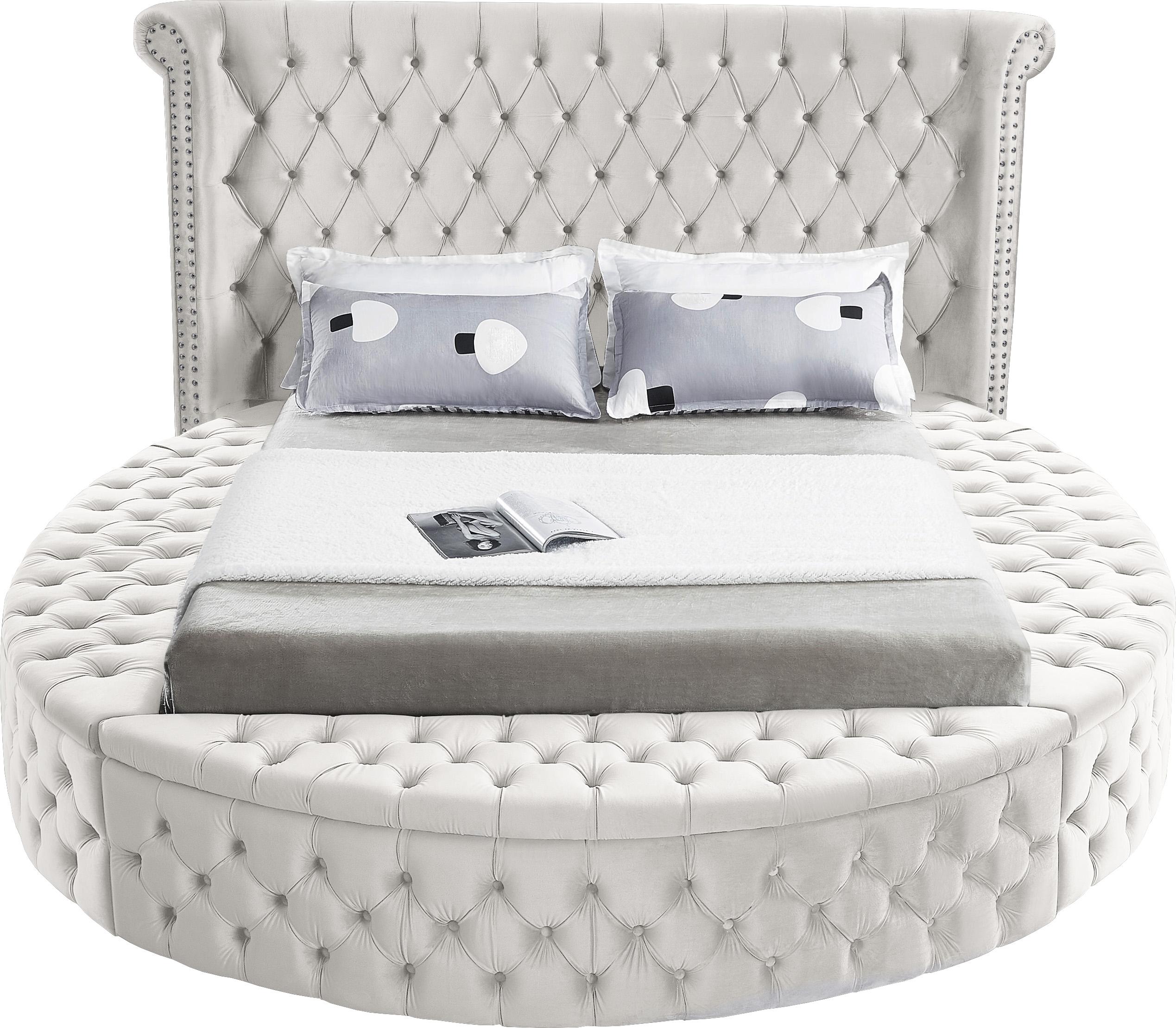 Luxus Cream Velvet King Bed (3 Boxes)