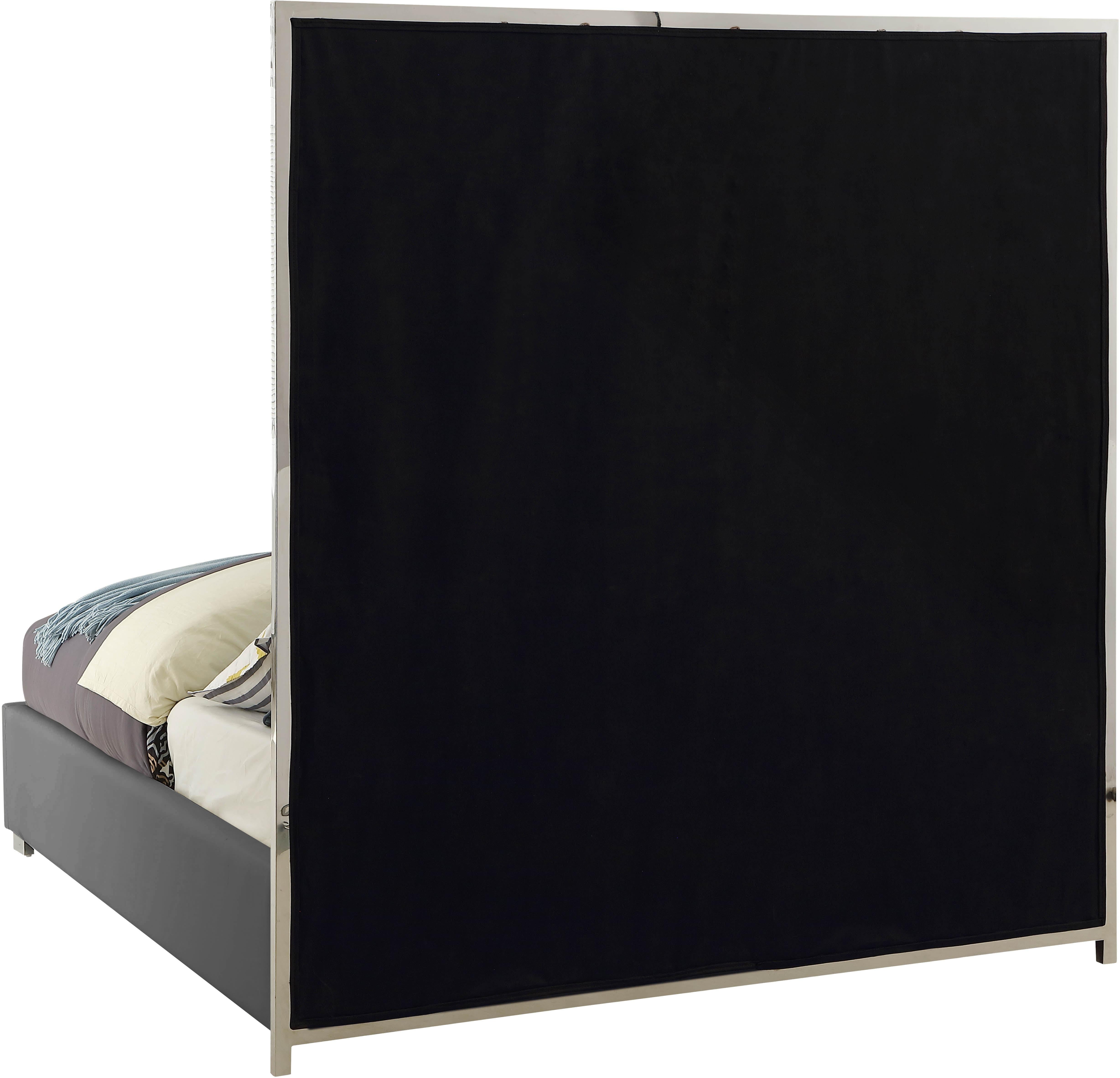 Milan Grey Faux Leather Queen Bed - Luxury Home Furniture (MI)