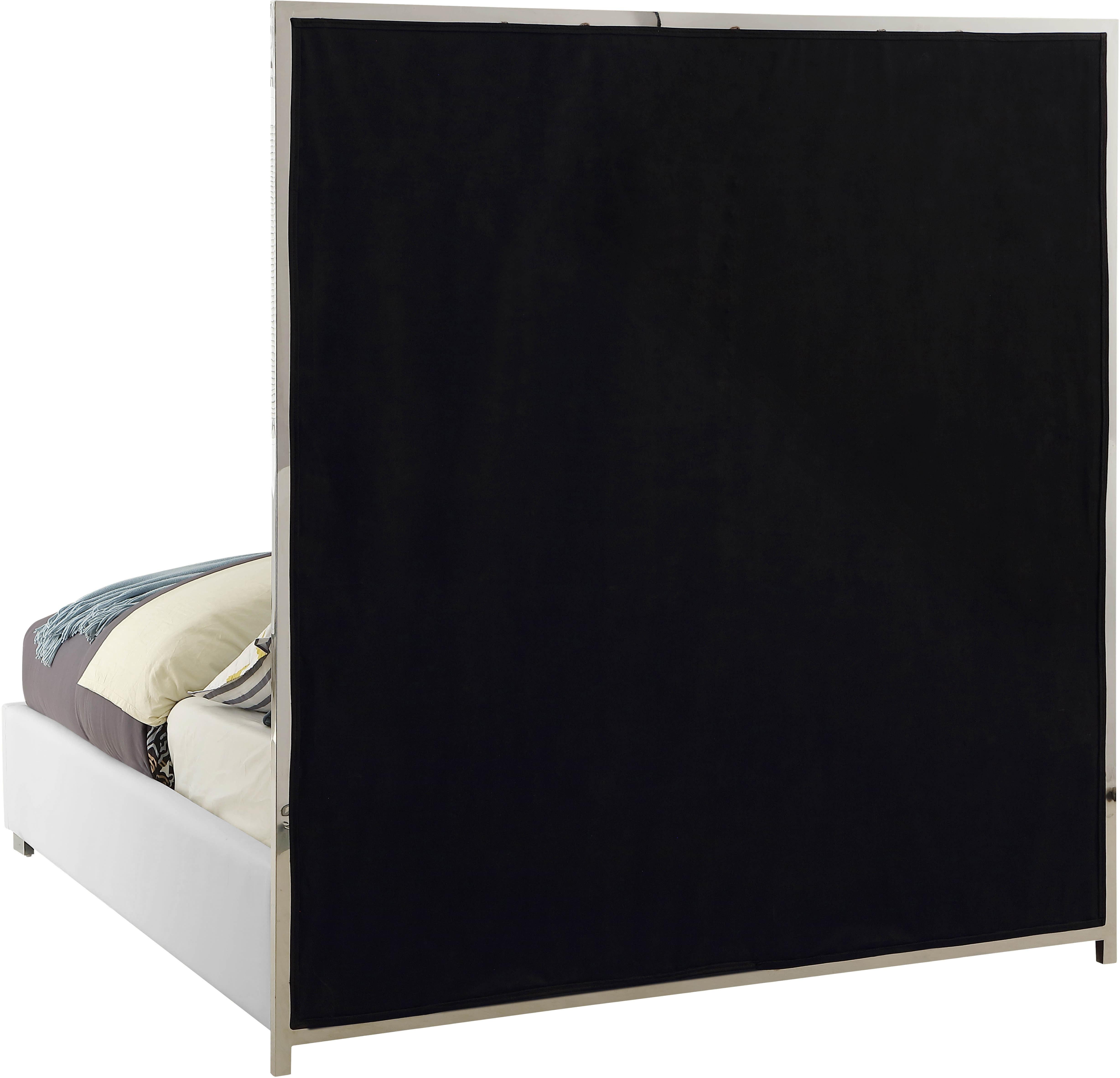 Milan White Faux Leather Queen Bed - Luxury Home Furniture (MI)