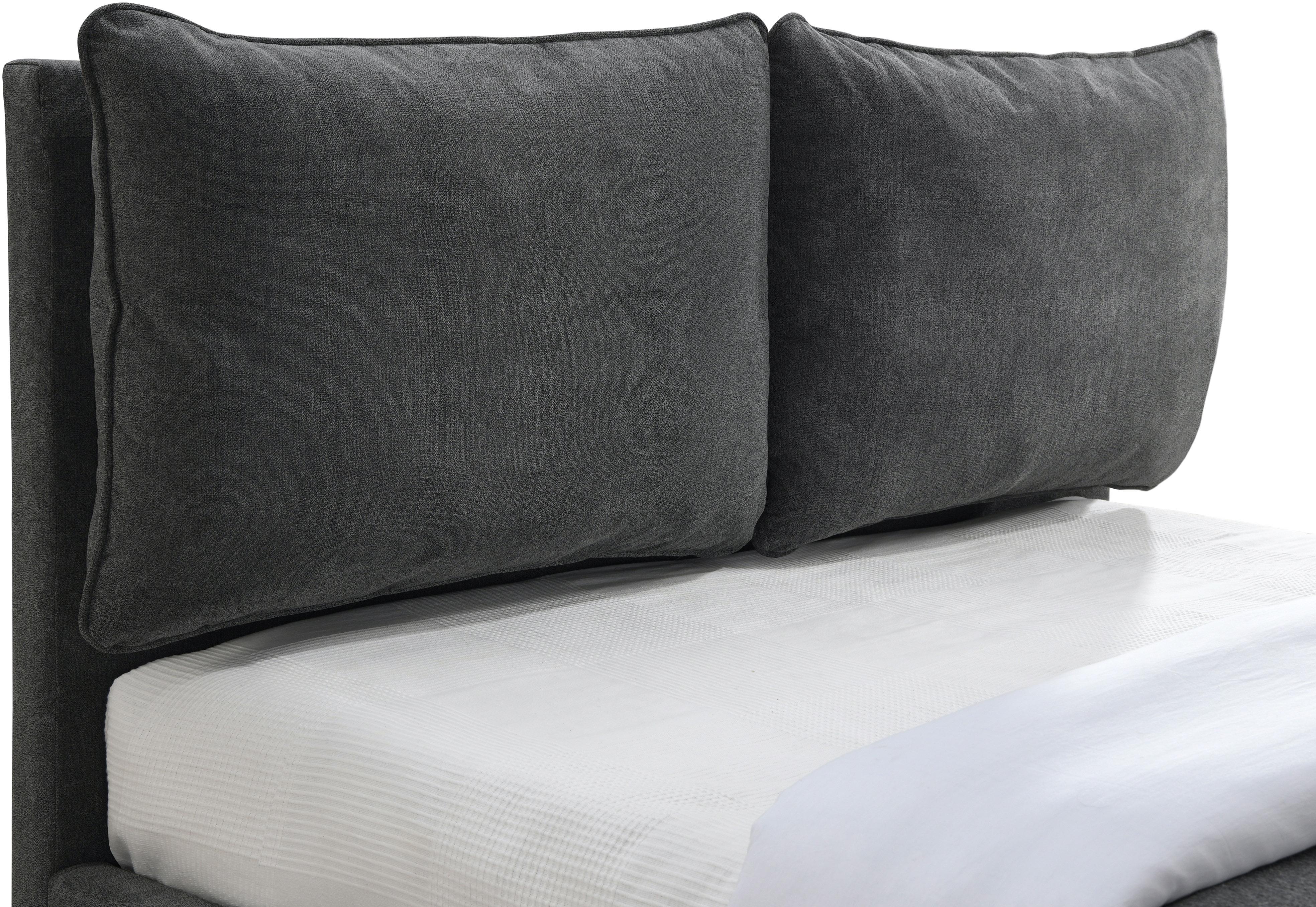 Misha Pepper Black Polyester Fabric Queen Bed (3 Boxes) - Luxury Home Furniture (MI)
