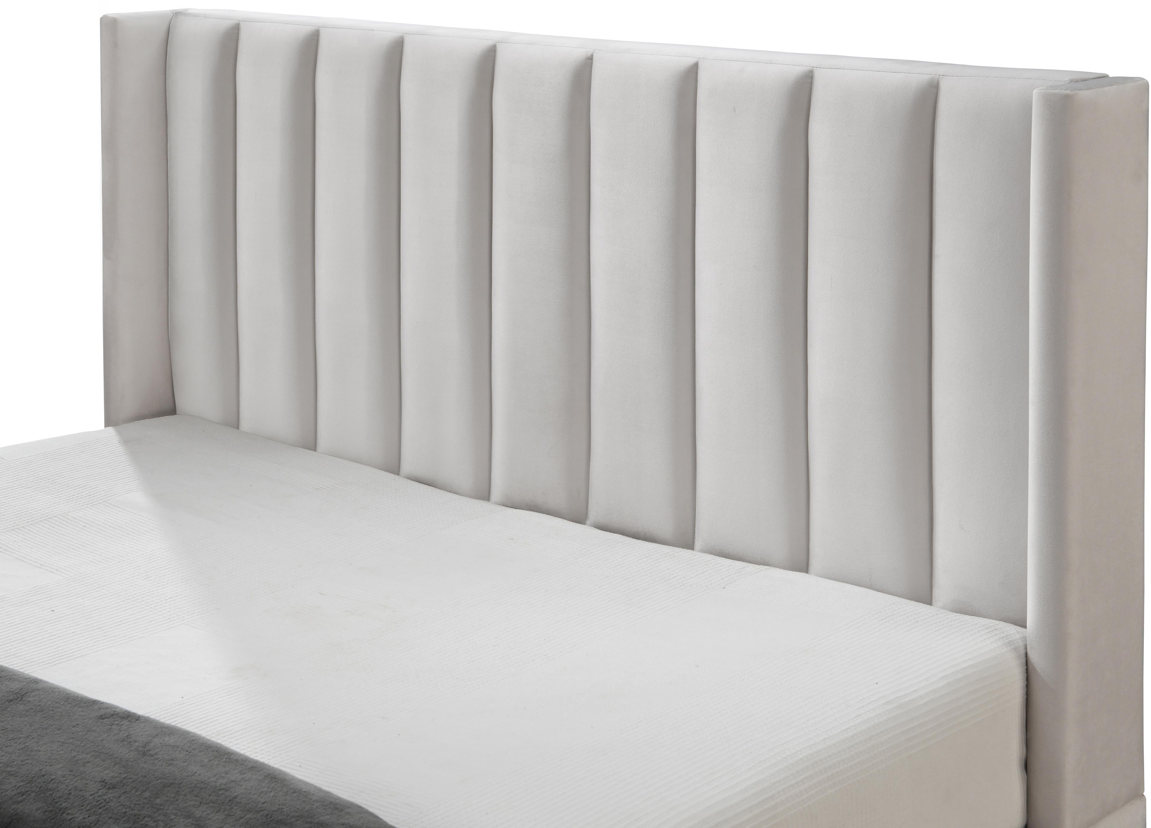Nadia Cream Velvet Queen Bed - Luxury Home Furniture (MI)