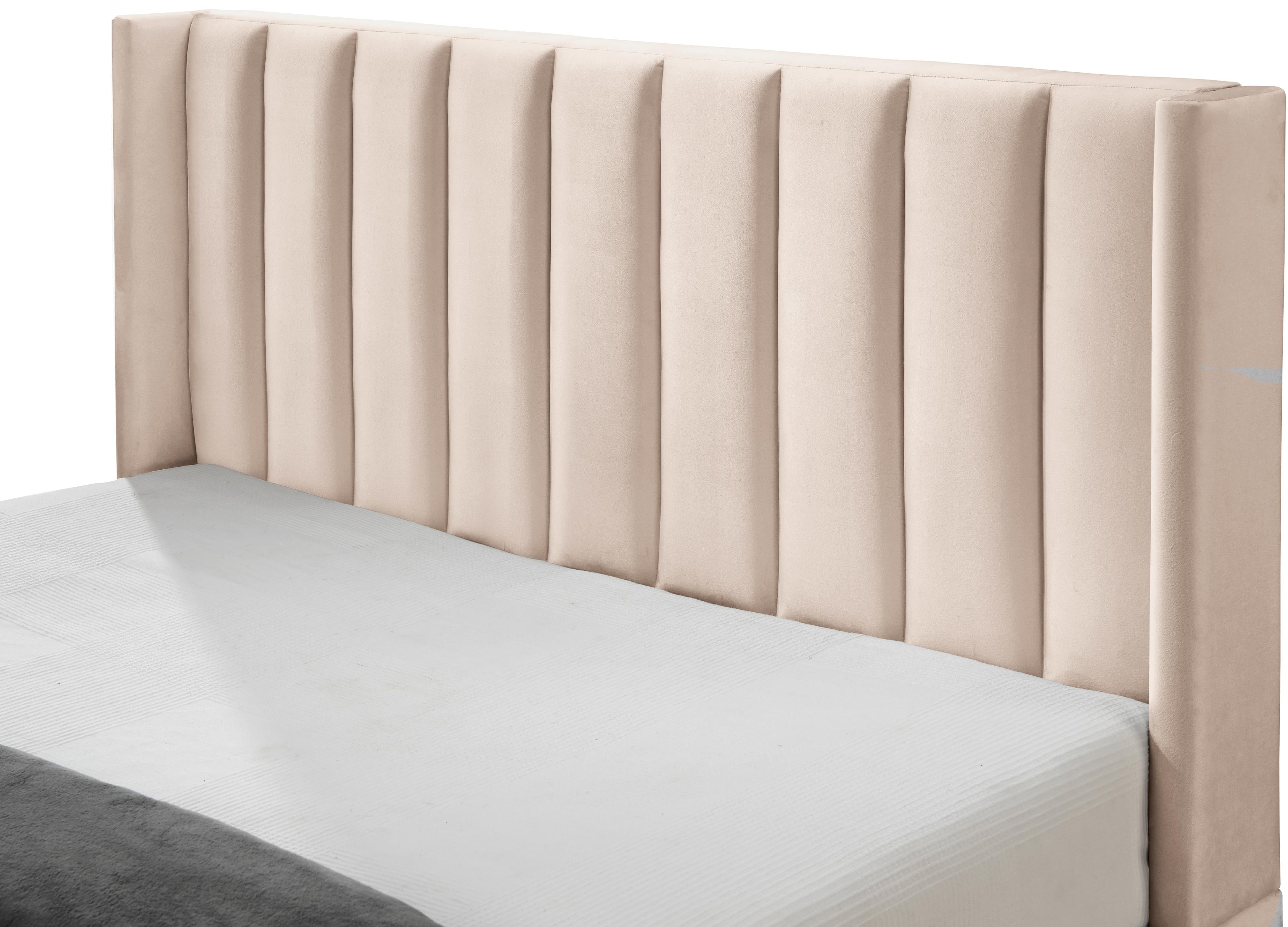 Nadia Pink Velvet Queen Bed - Luxury Home Furniture (MI)