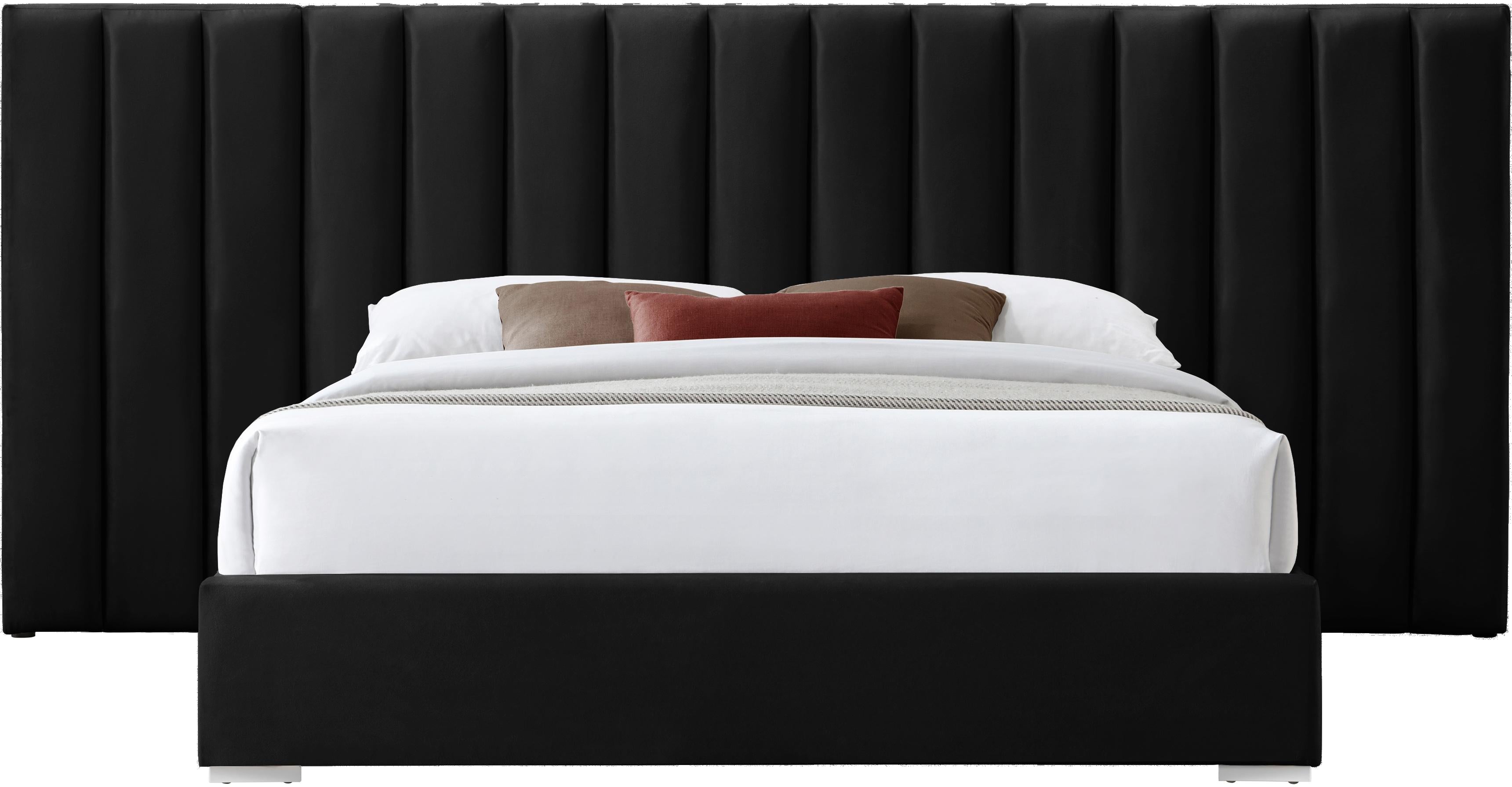Pablo Black Velvet King Bed - Luxury Home Furniture (MI)