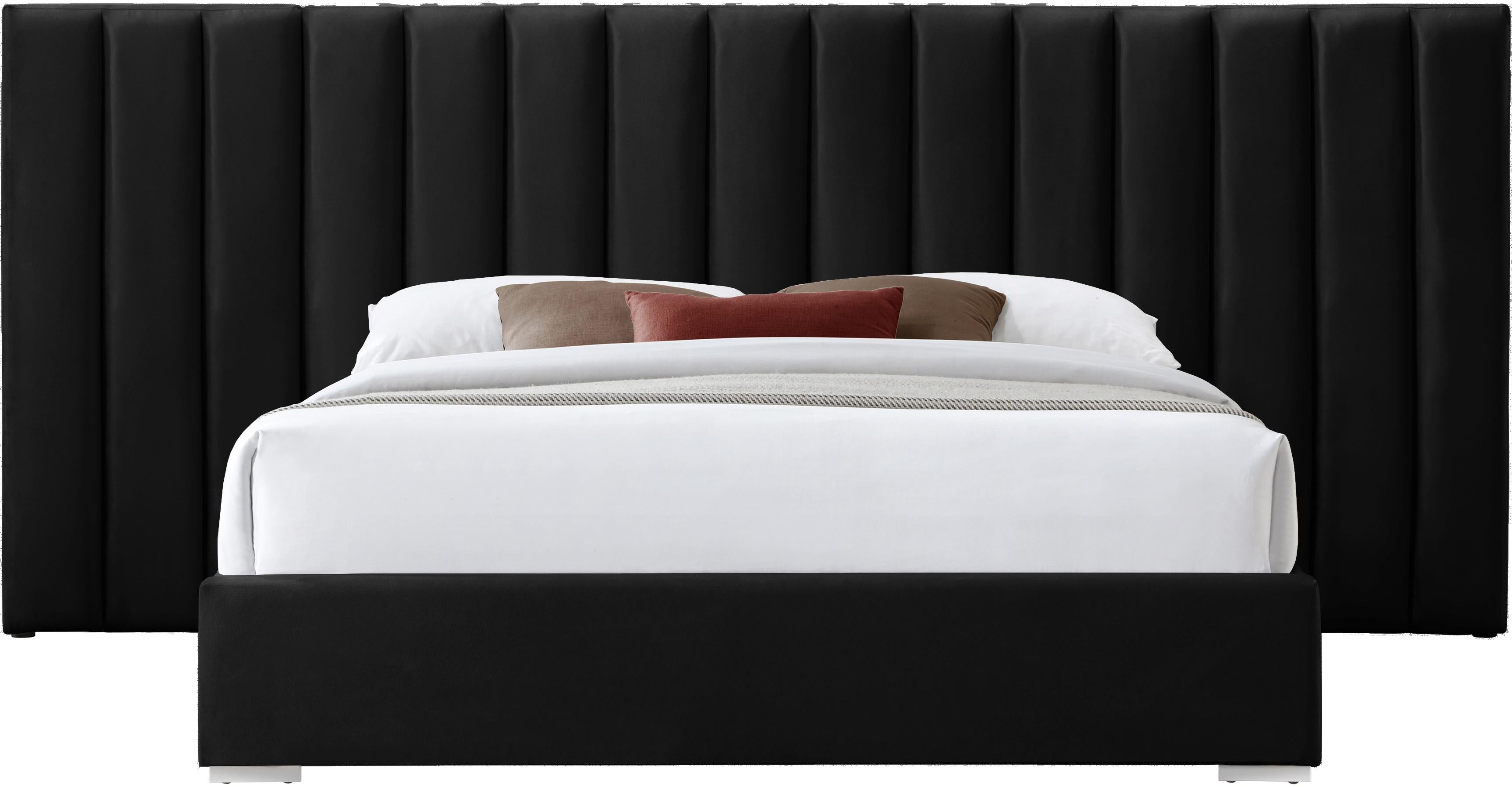 Pablo Black Velvet Queen Bed - Luxury Home Furniture (MI)
