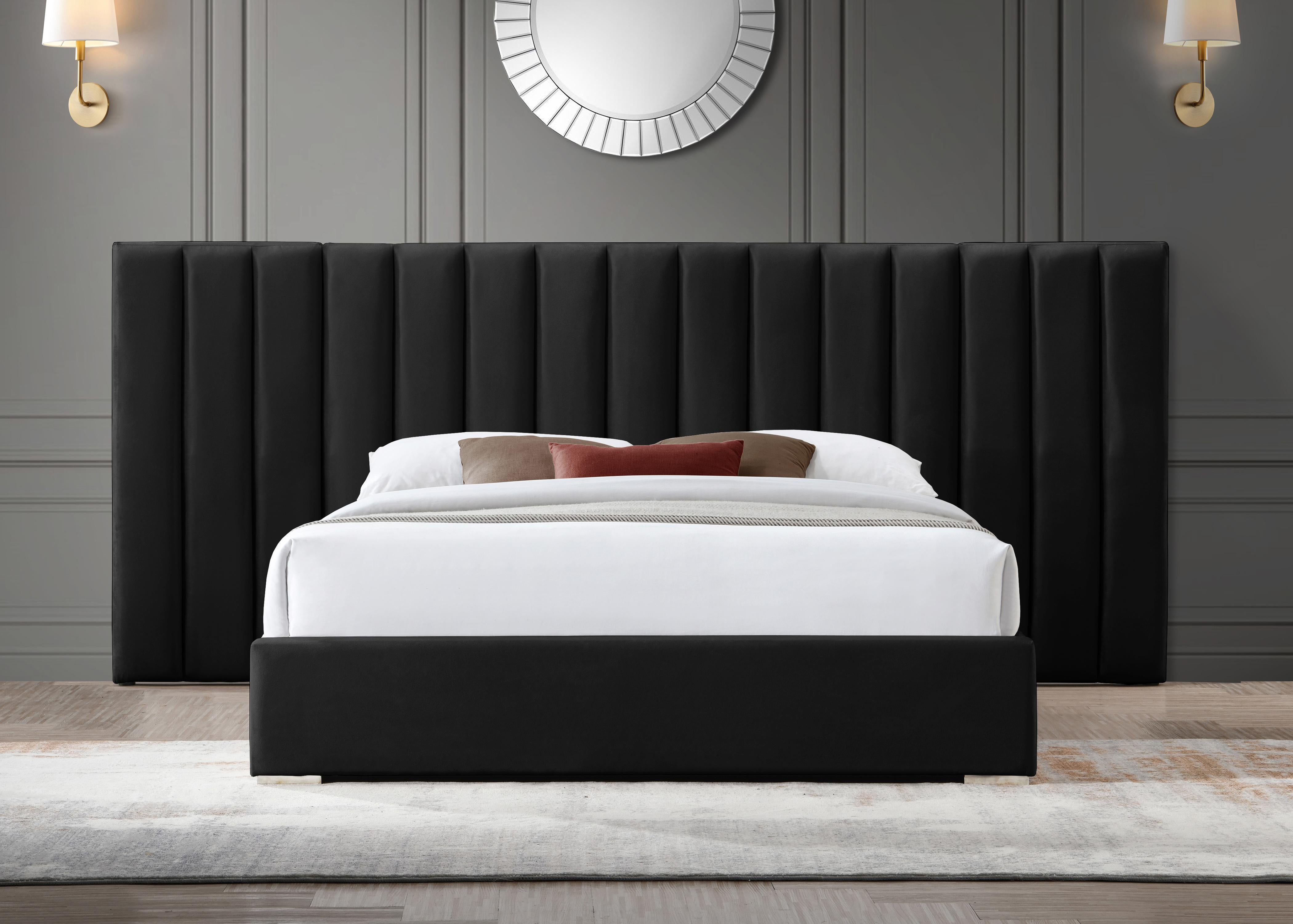 Pablo Black Velvet Queen Bed - Luxury Home Furniture (MI)