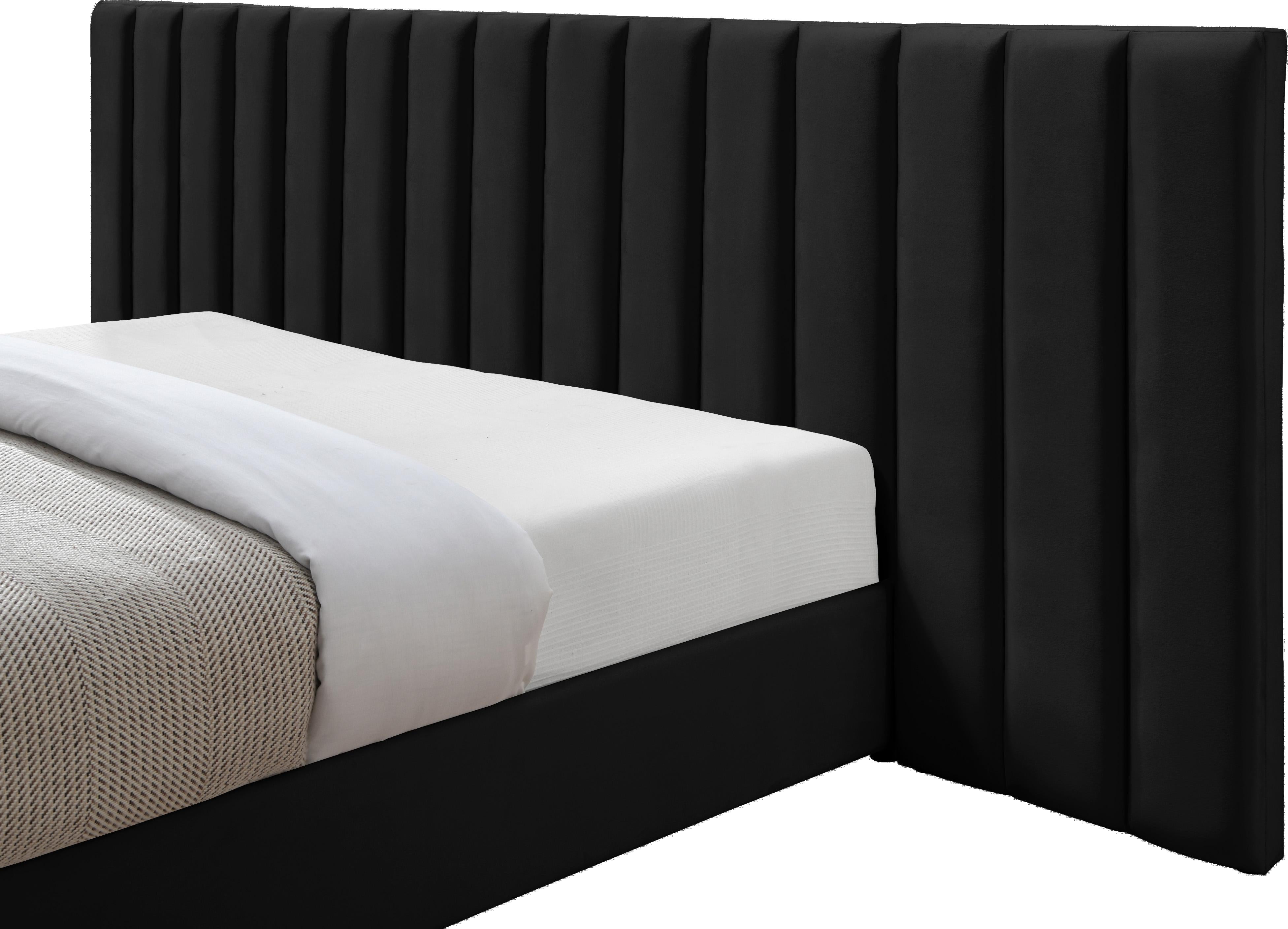 Pablo Black Velvet Queen Bed - Luxury Home Furniture (MI)