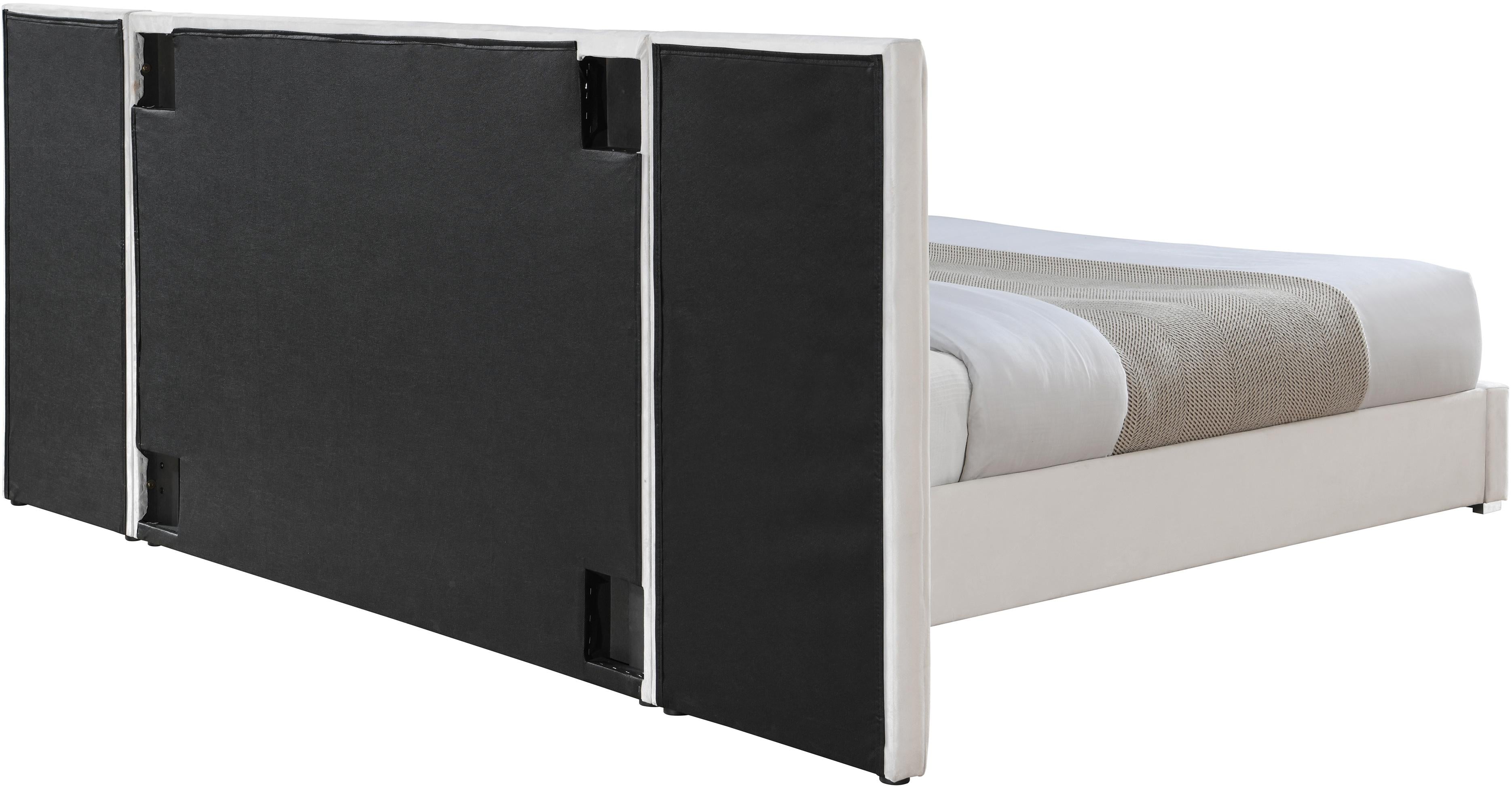 Pablo Cream Velvet Queen Bed - Luxury Home Furniture (MI)