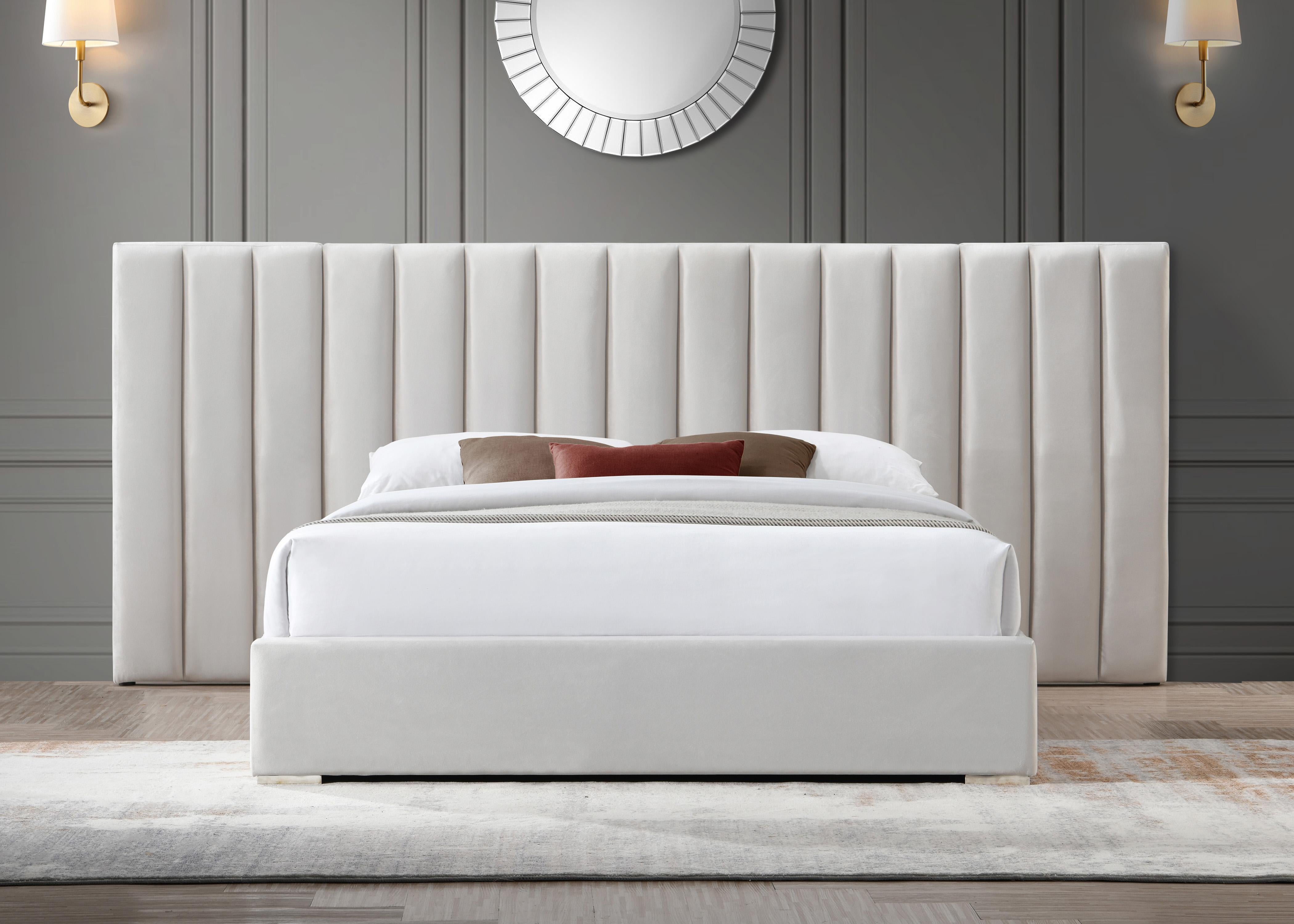 Pablo Cream Velvet King Bed - Luxury Home Furniture (MI)