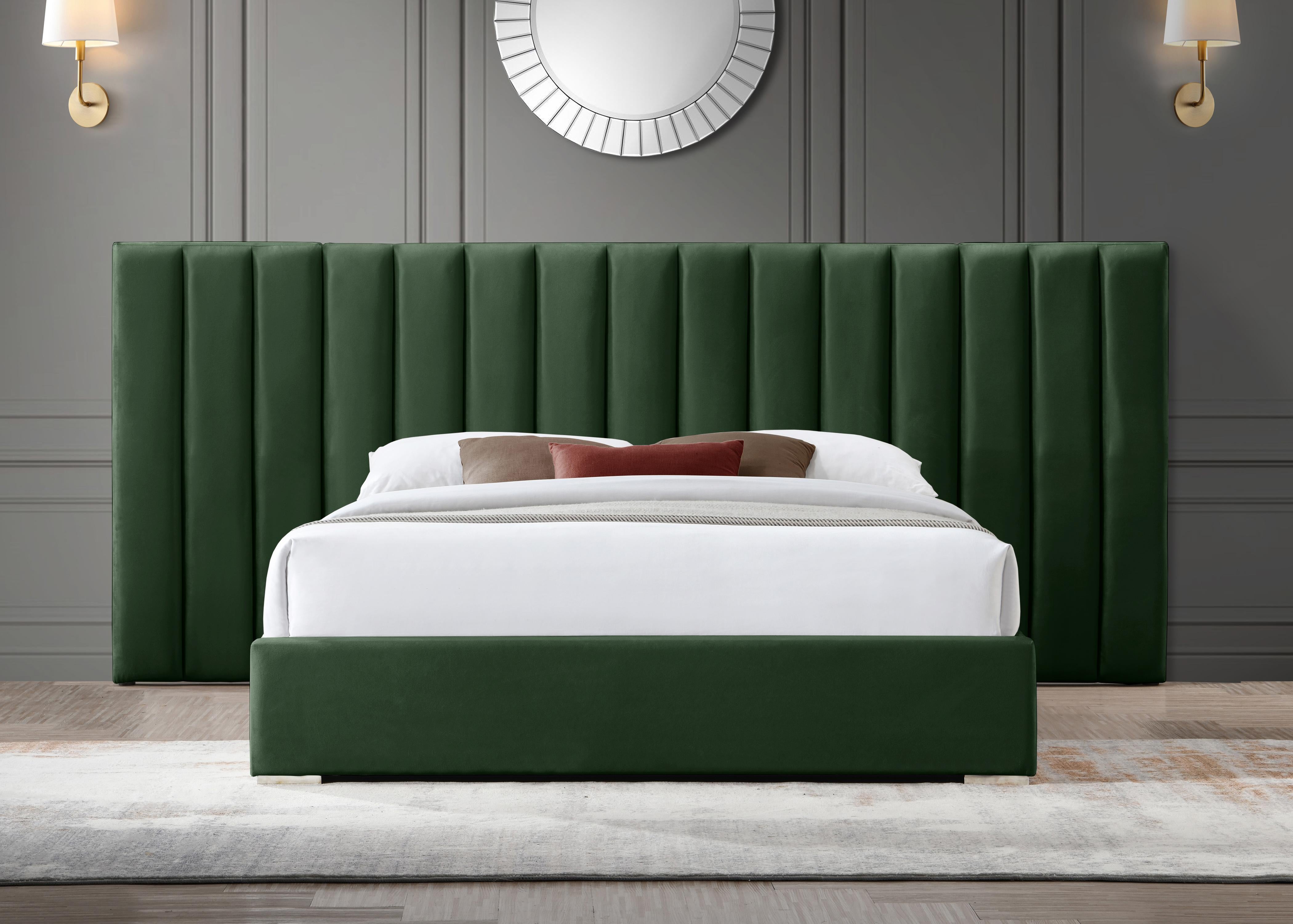 Pablo Green Velvet Queen Bed - Luxury Home Furniture (MI)