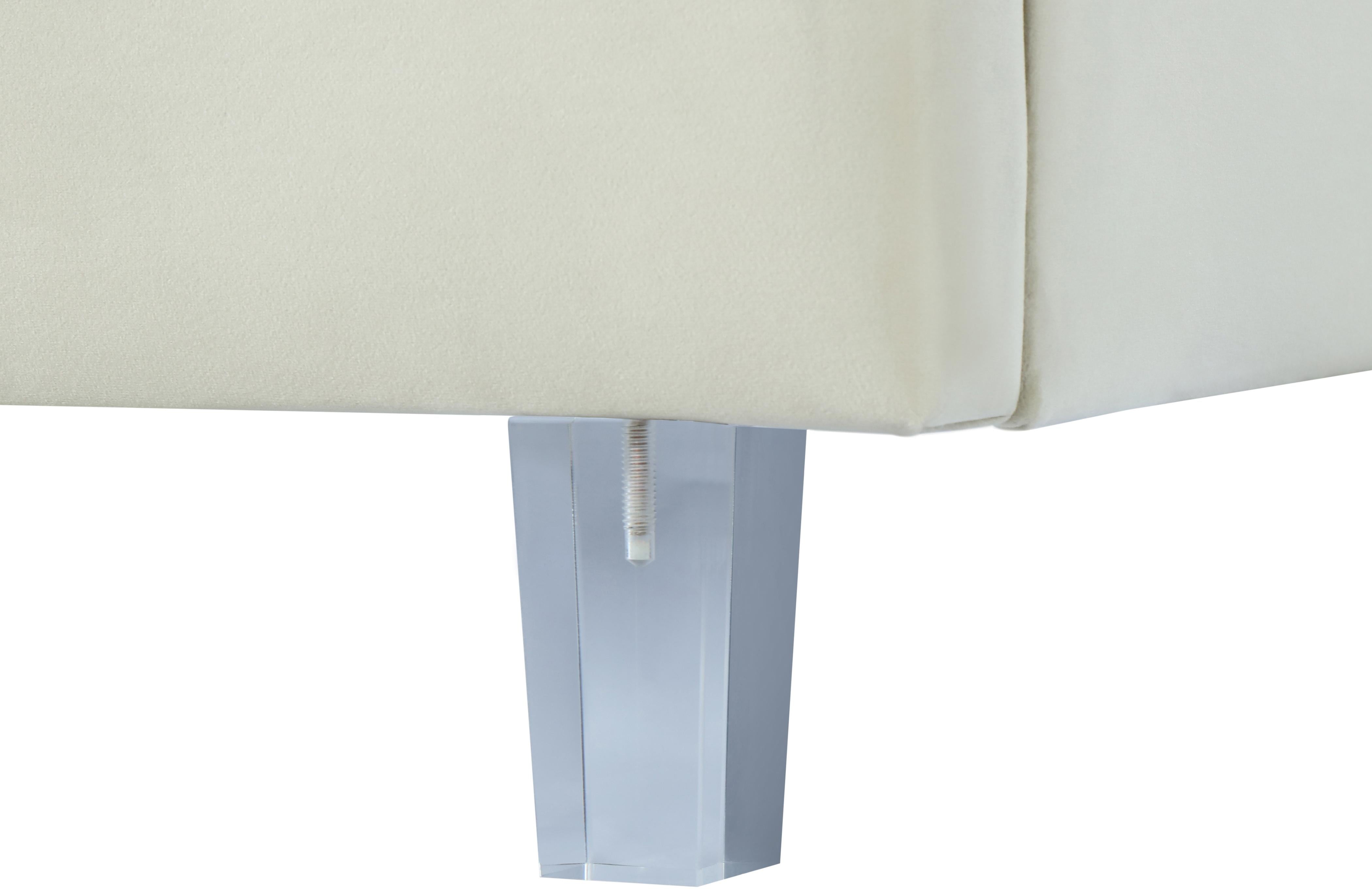 Rainbow Cream Velvet Twin Bed - Luxury Home Furniture (MI)