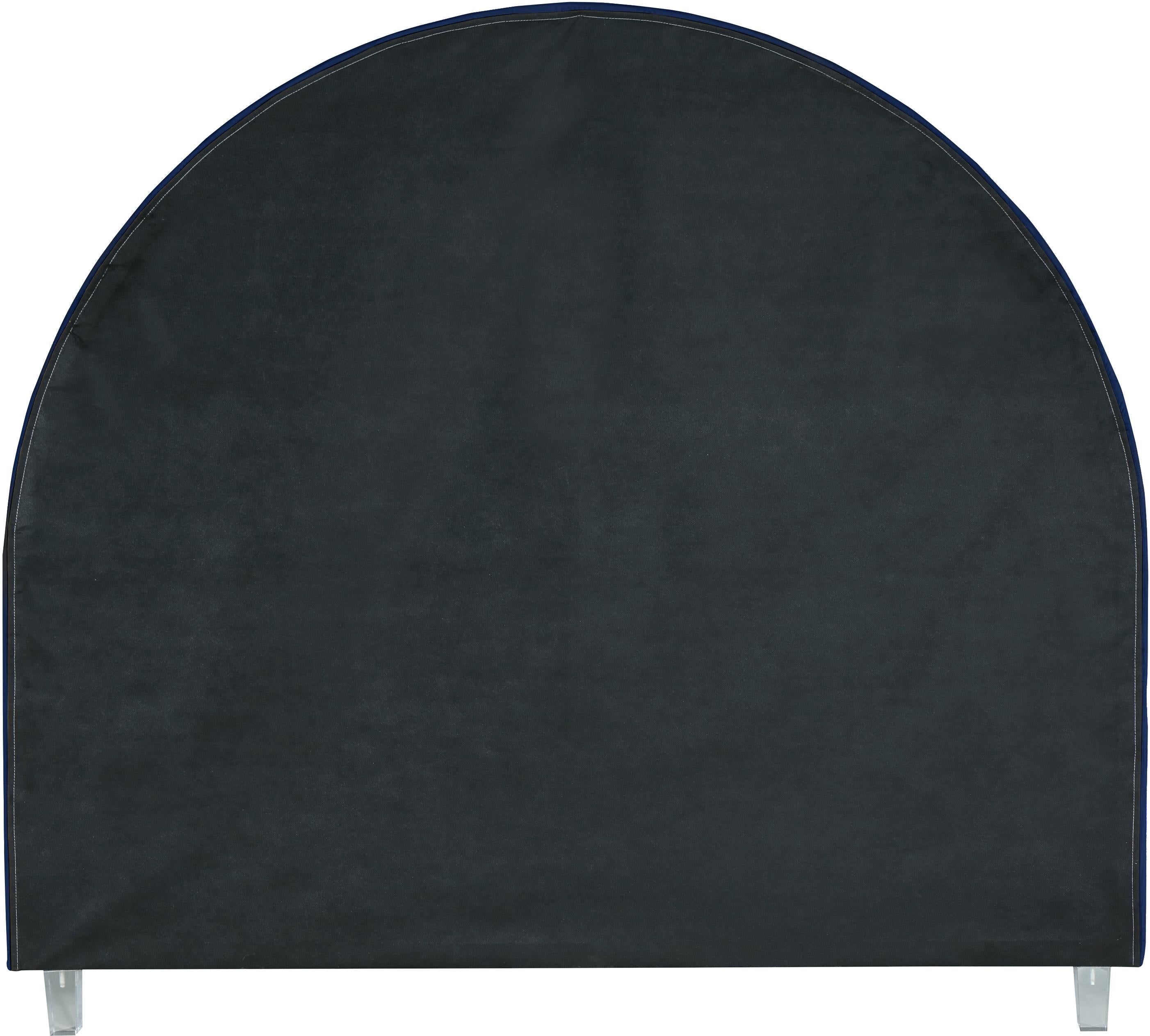 Rainbow Navy Velvet Queen Bed - Luxury Home Furniture (MI)