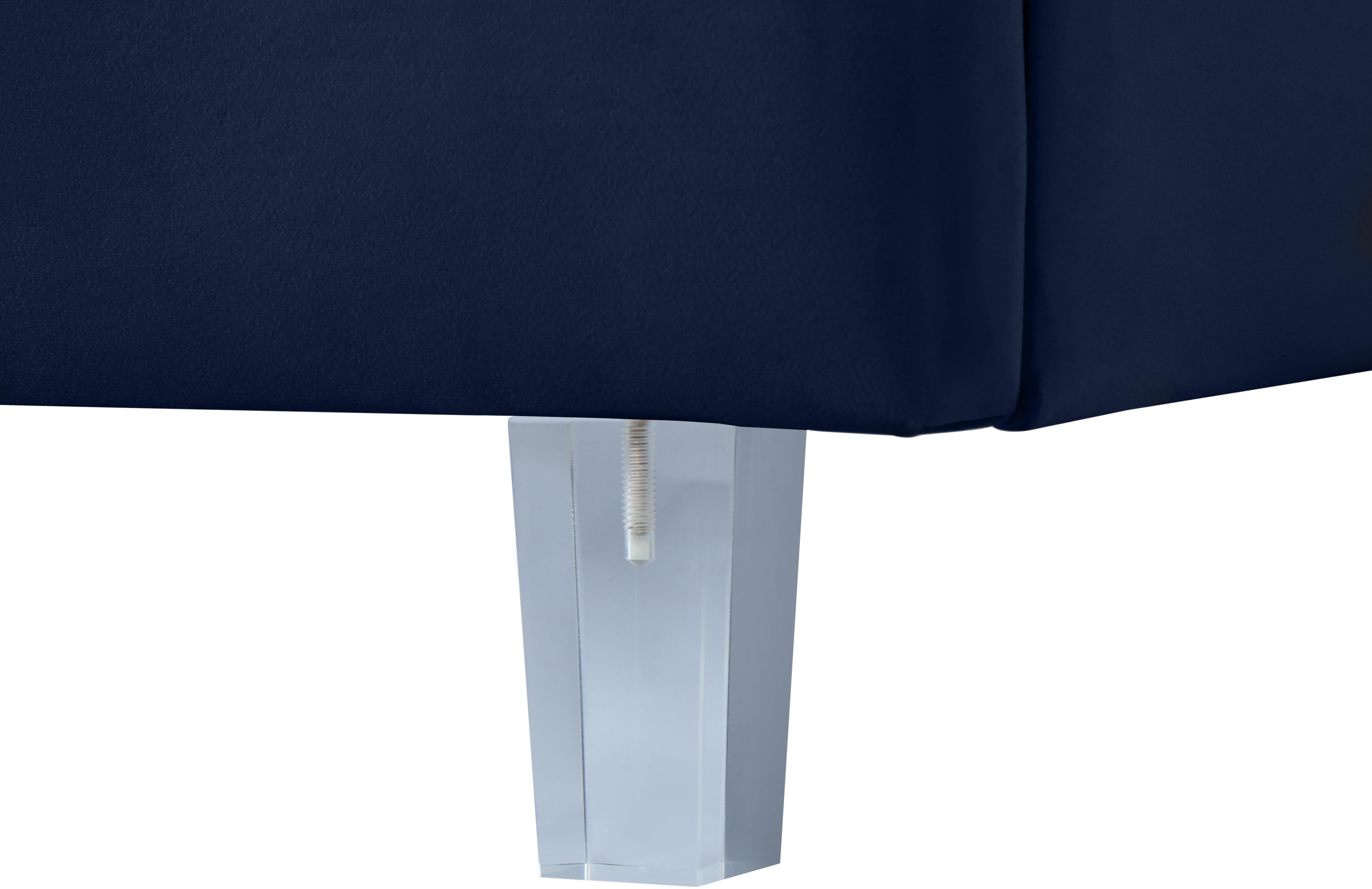 Rainbow Navy Velvet Twin Bed - Luxury Home Furniture (MI)