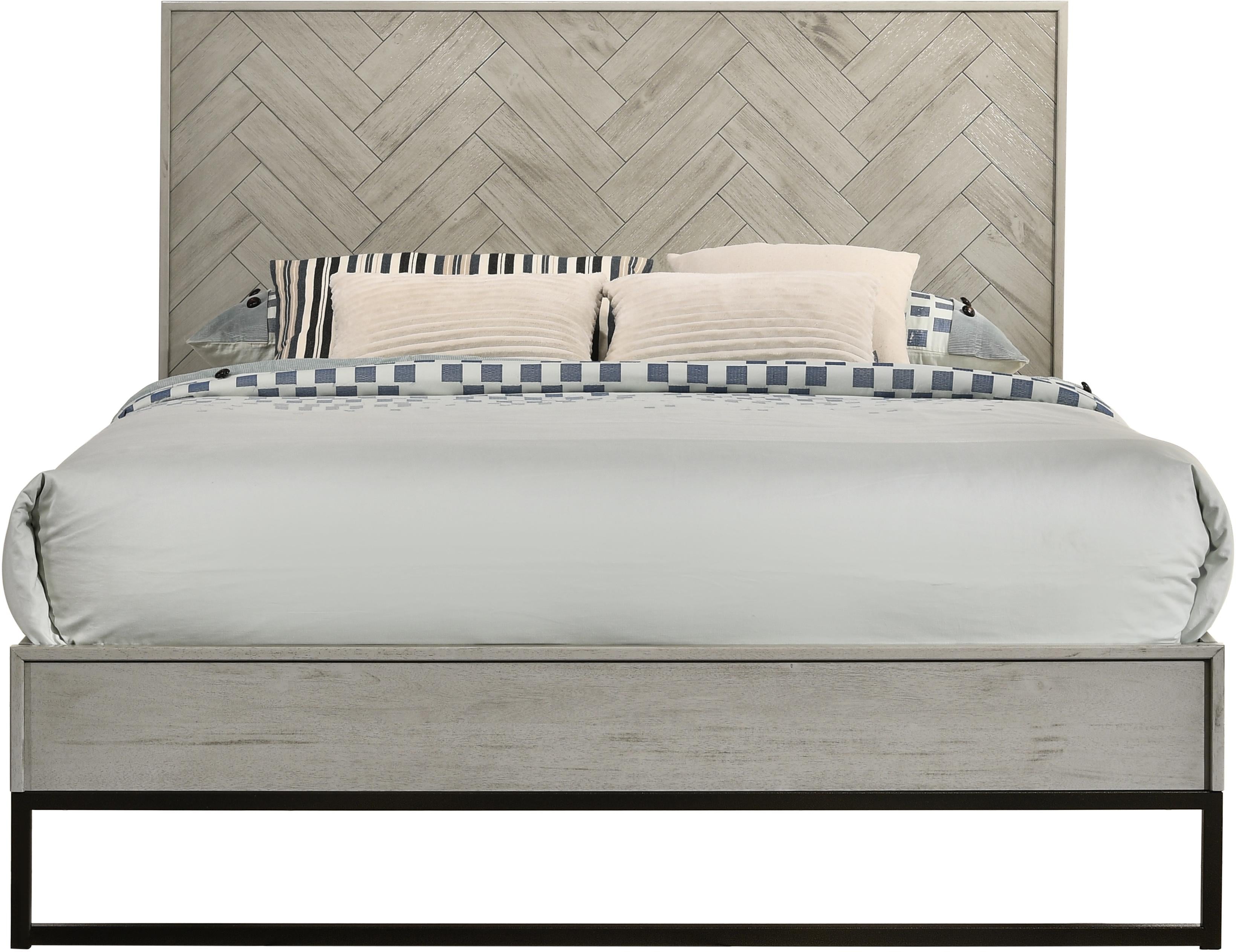 Weston Grey Stone Queen Bed (3 Boxes) - Luxury Home Furniture (MI)