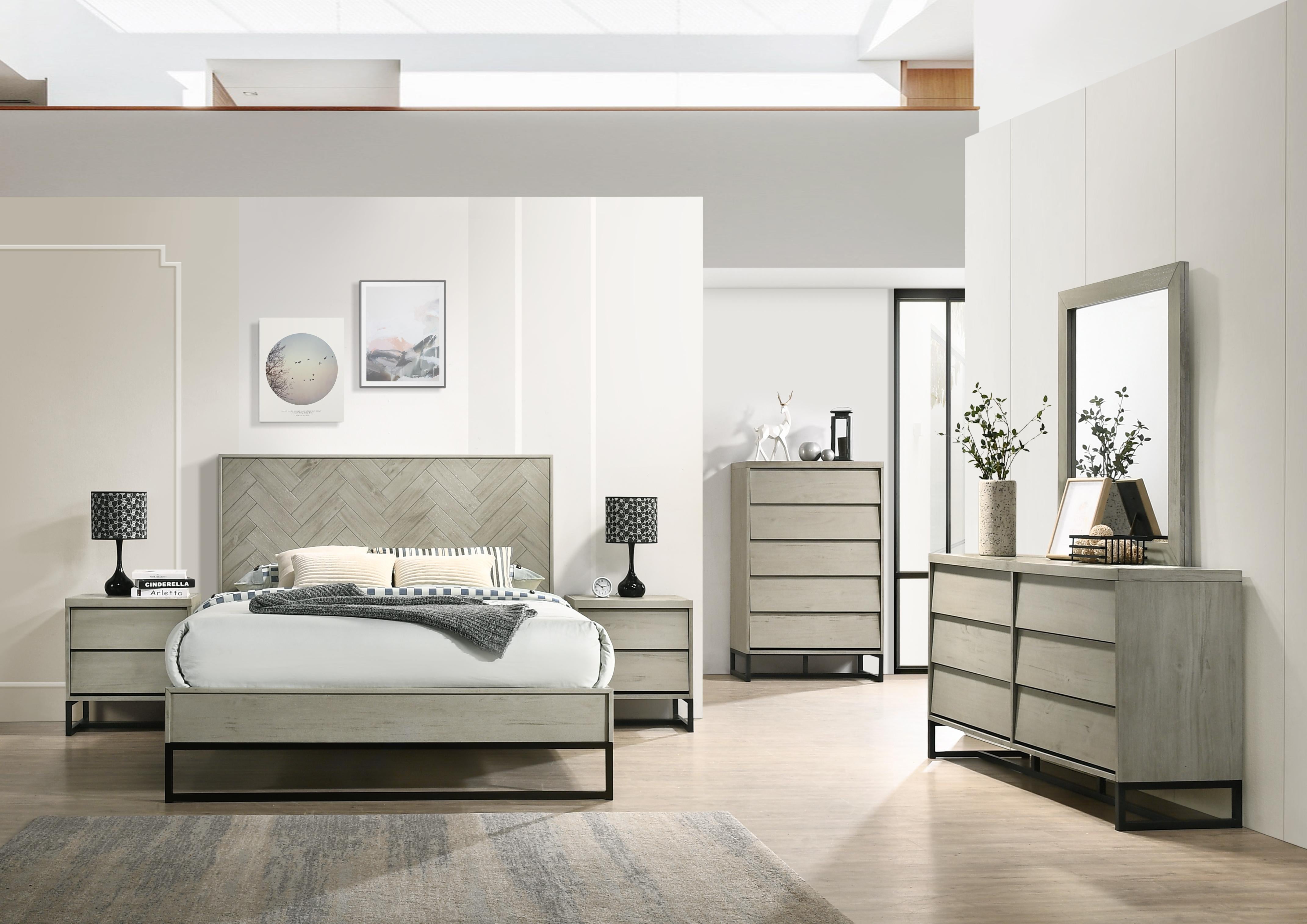 Weston Grey Stone Queen Bed (3 Boxes) - Luxury Home Furniture (MI)