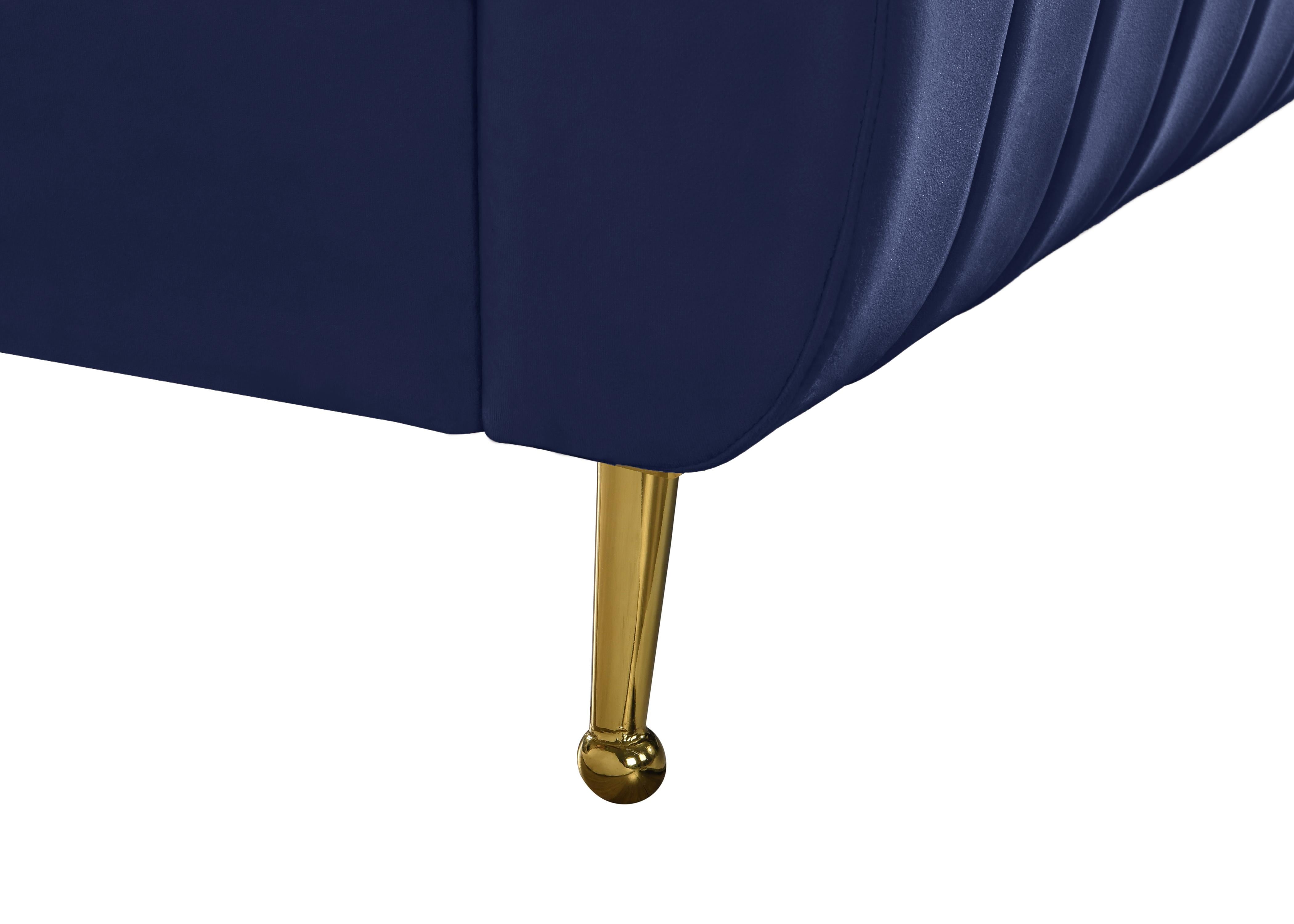 Zara Navy Velvet Queen Bed (3 Boxes) - Luxury Home Furniture (MI)