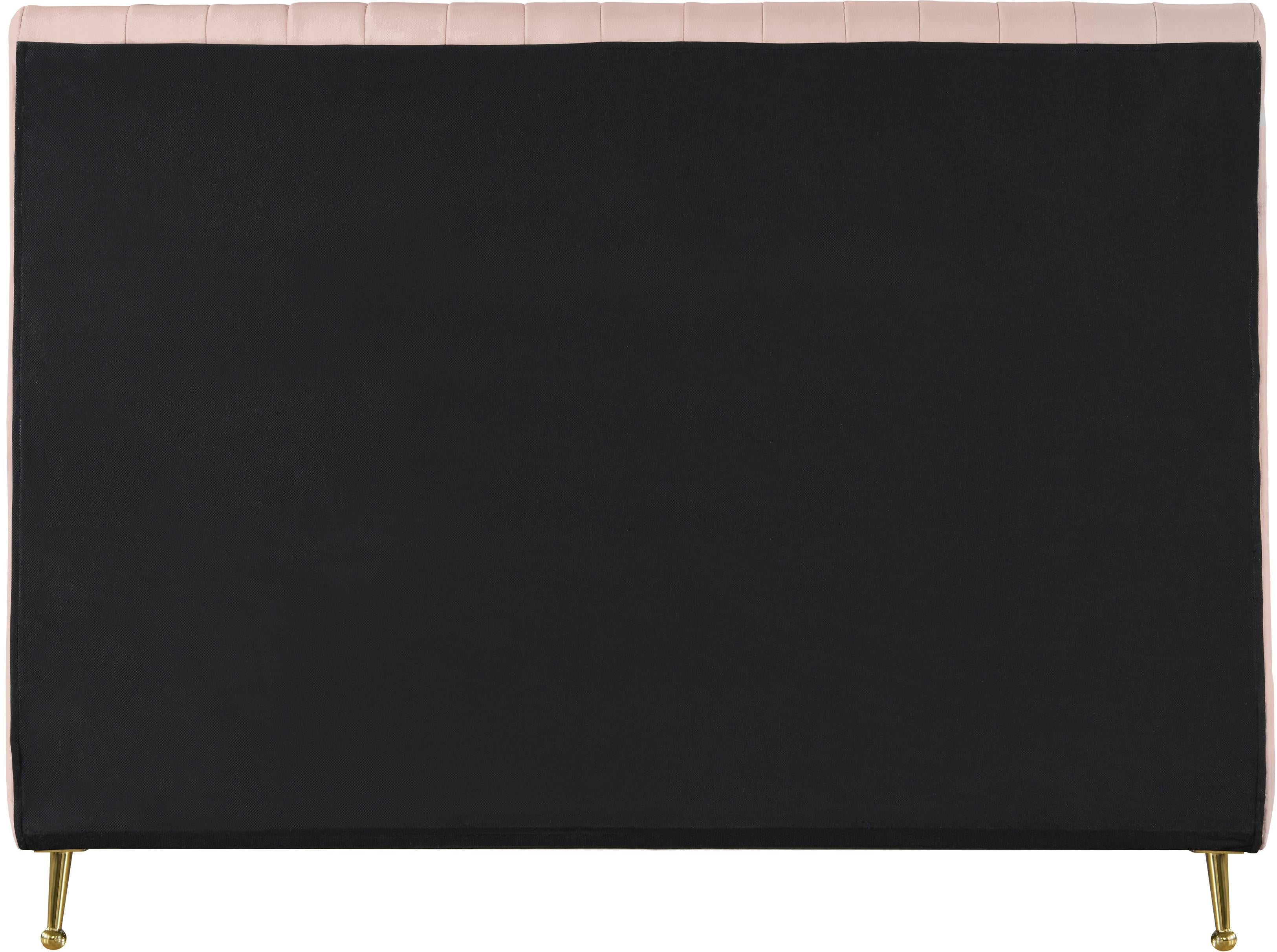 Zara Pink Velvet Queen Bed (3 Boxes) - Luxury Home Furniture (MI)