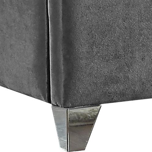 Zuma Grey Velvet Queen Bed - Luxury Home Furniture (MI)